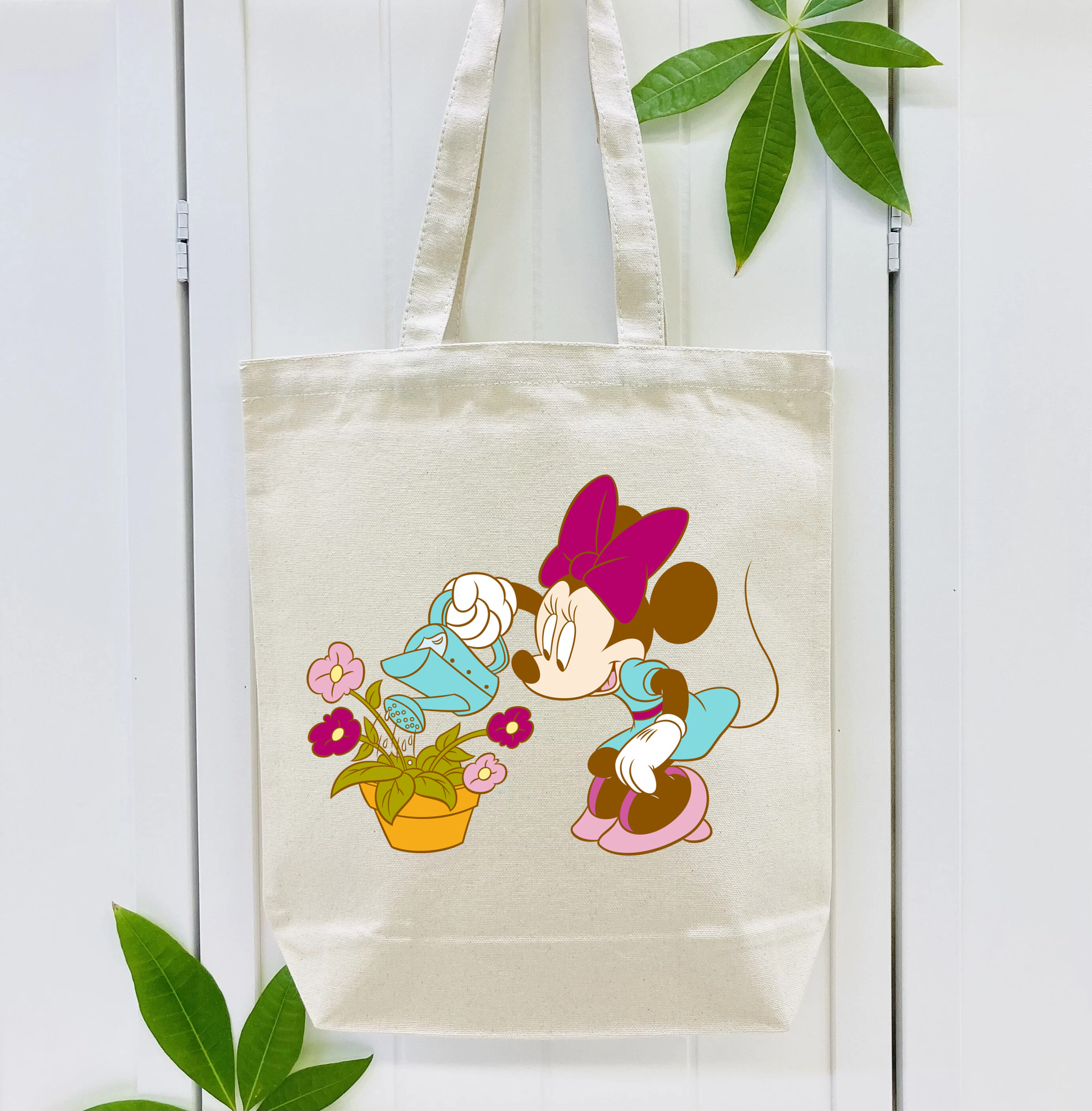 ミッキーマウス Mickey Mouse 縦型キャンバス生地手提げバッグ　トートバッグ