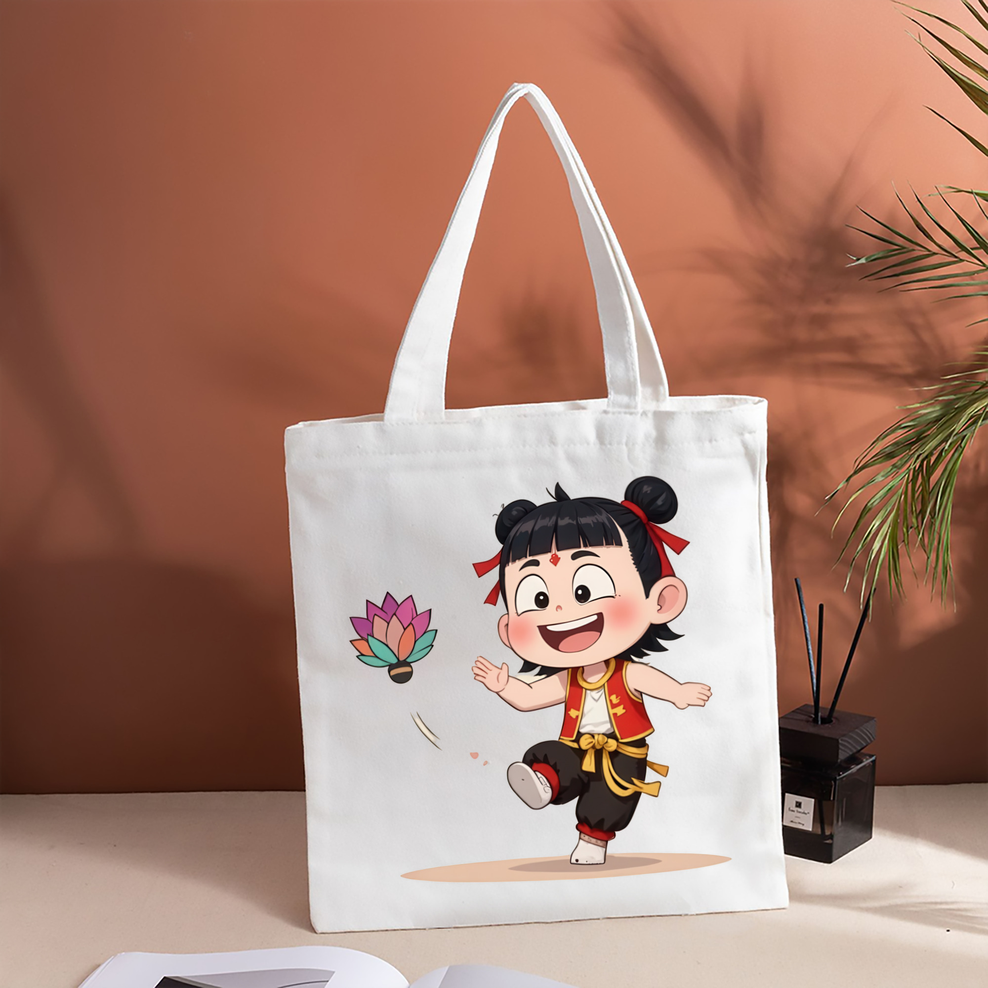 ミッキーマウス Mickey Mouse 縦型キャンバス生地手提げバッグ　トートバッグ