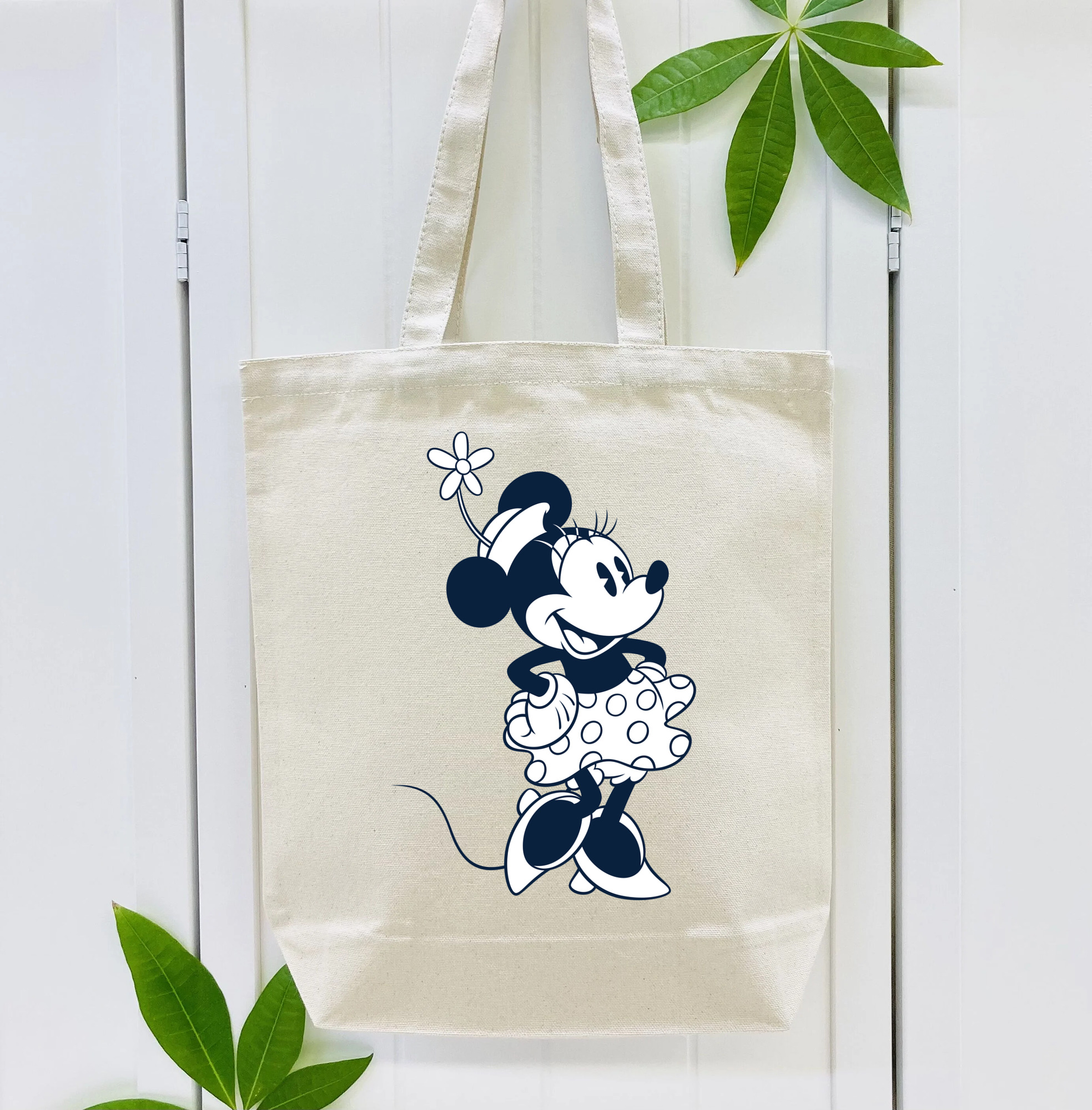 ミッキーマウス Mickey Mouse 縦型キャンバス生地手提げバッグ　トートバッグ