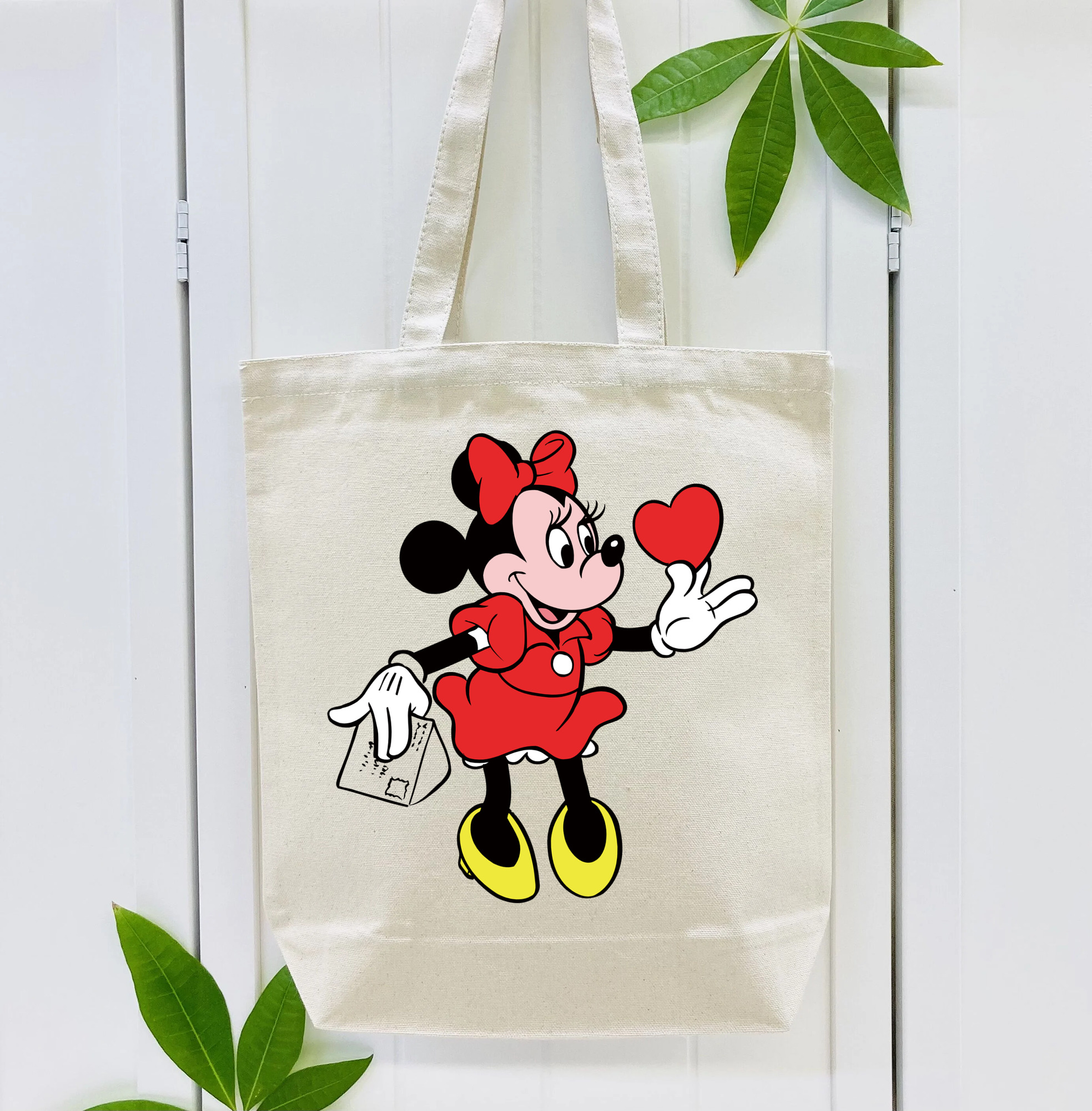 ミッキーマウス Mickey Mouse 縦型キャンバス生地手提げバッグ　トートバッグ