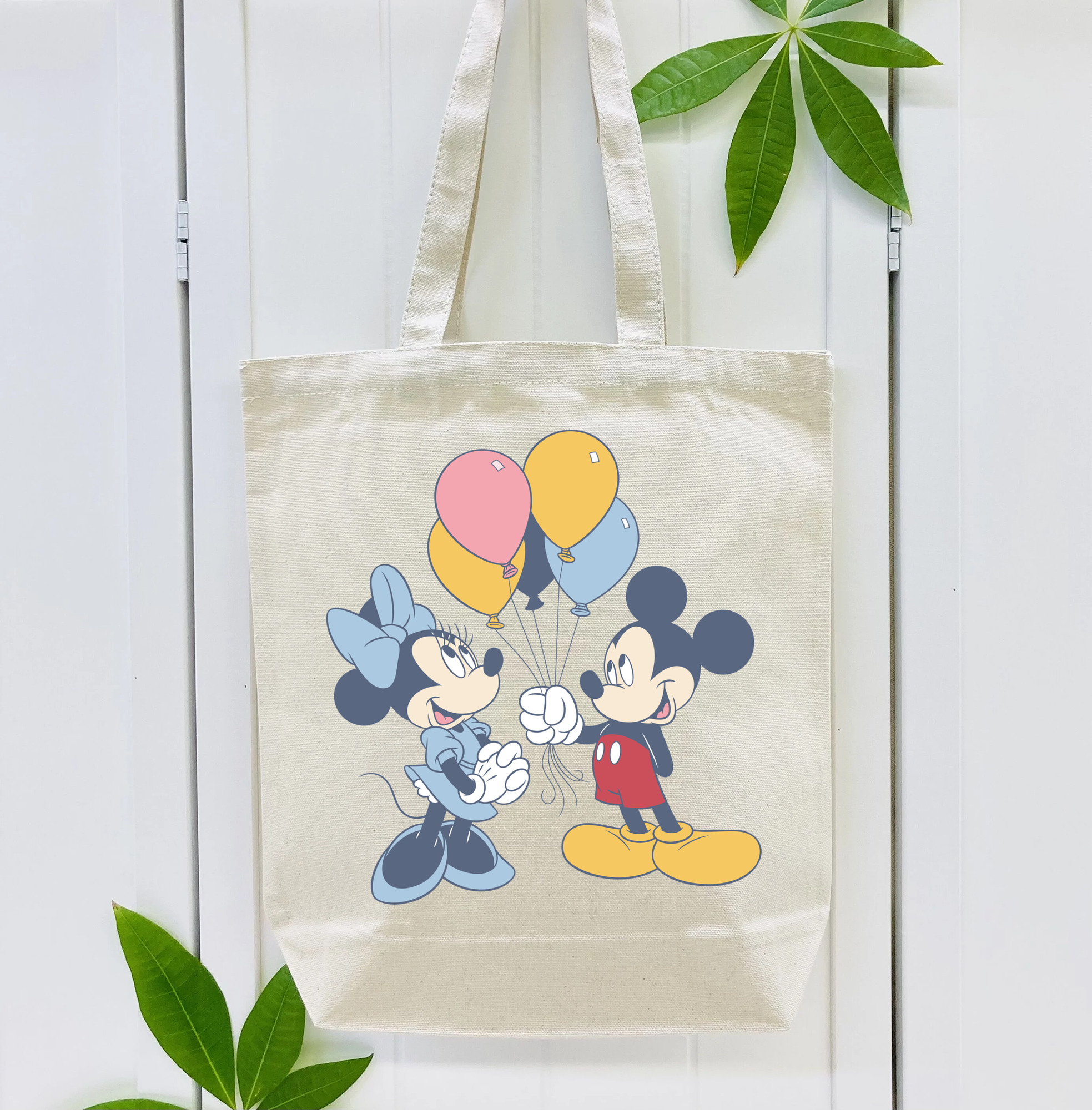 ミッキーマウス Mickey Mouse 縦型キャンバス生地手提げバッグ　トートバッグ