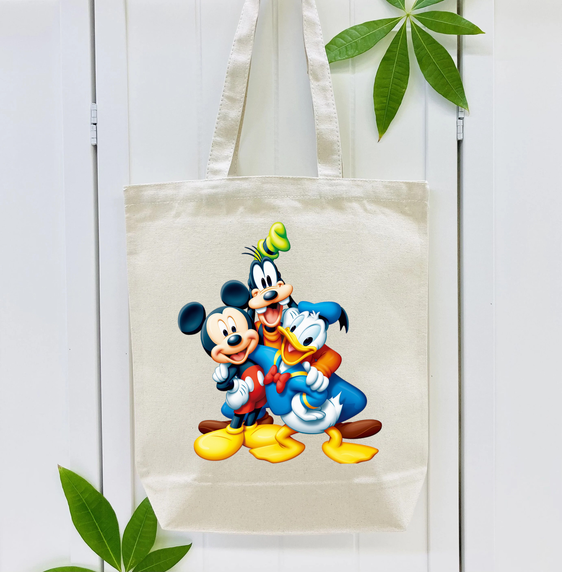 ミッキーマウス Mickey Mouse 縦型キャンバス生地手提げバッグ　トートバッグ