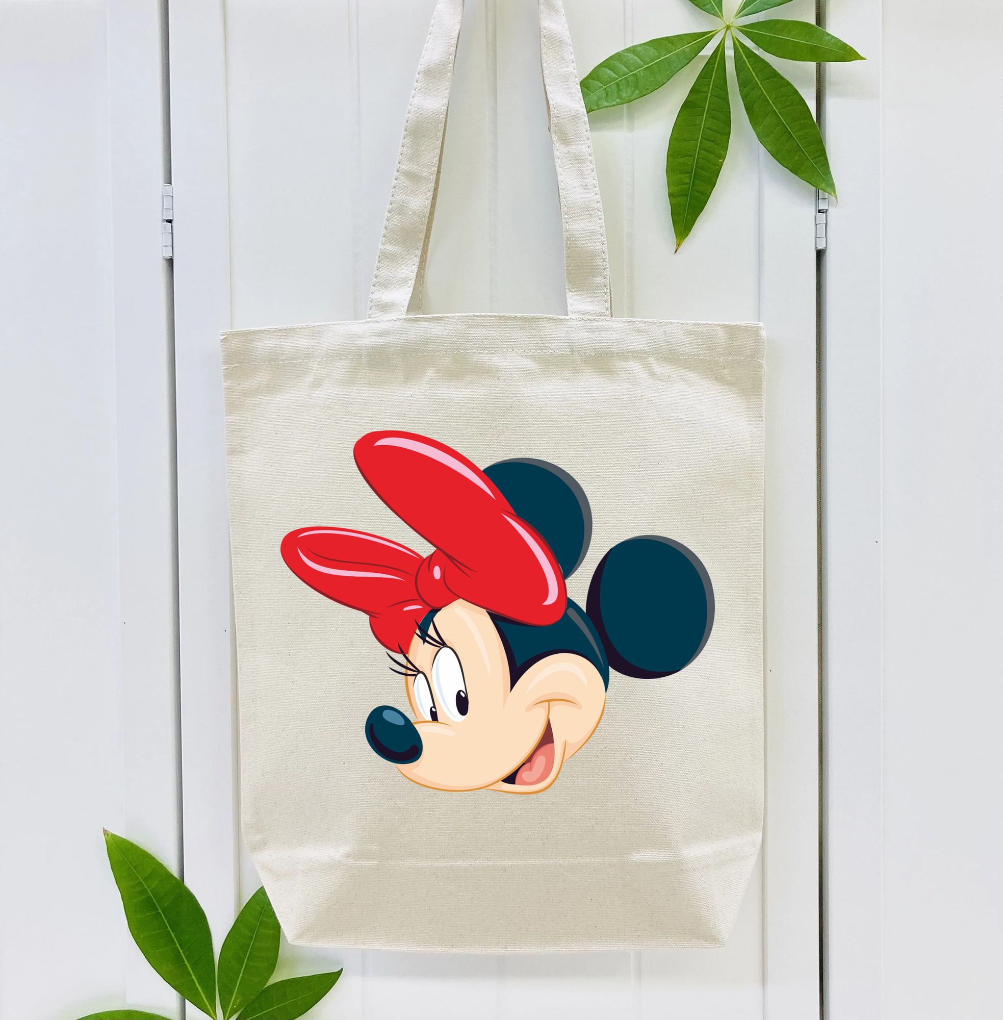 ミッキーマウス Mickey Mouse 縦型キャンバス生地手提げバッグ　トートバッグ