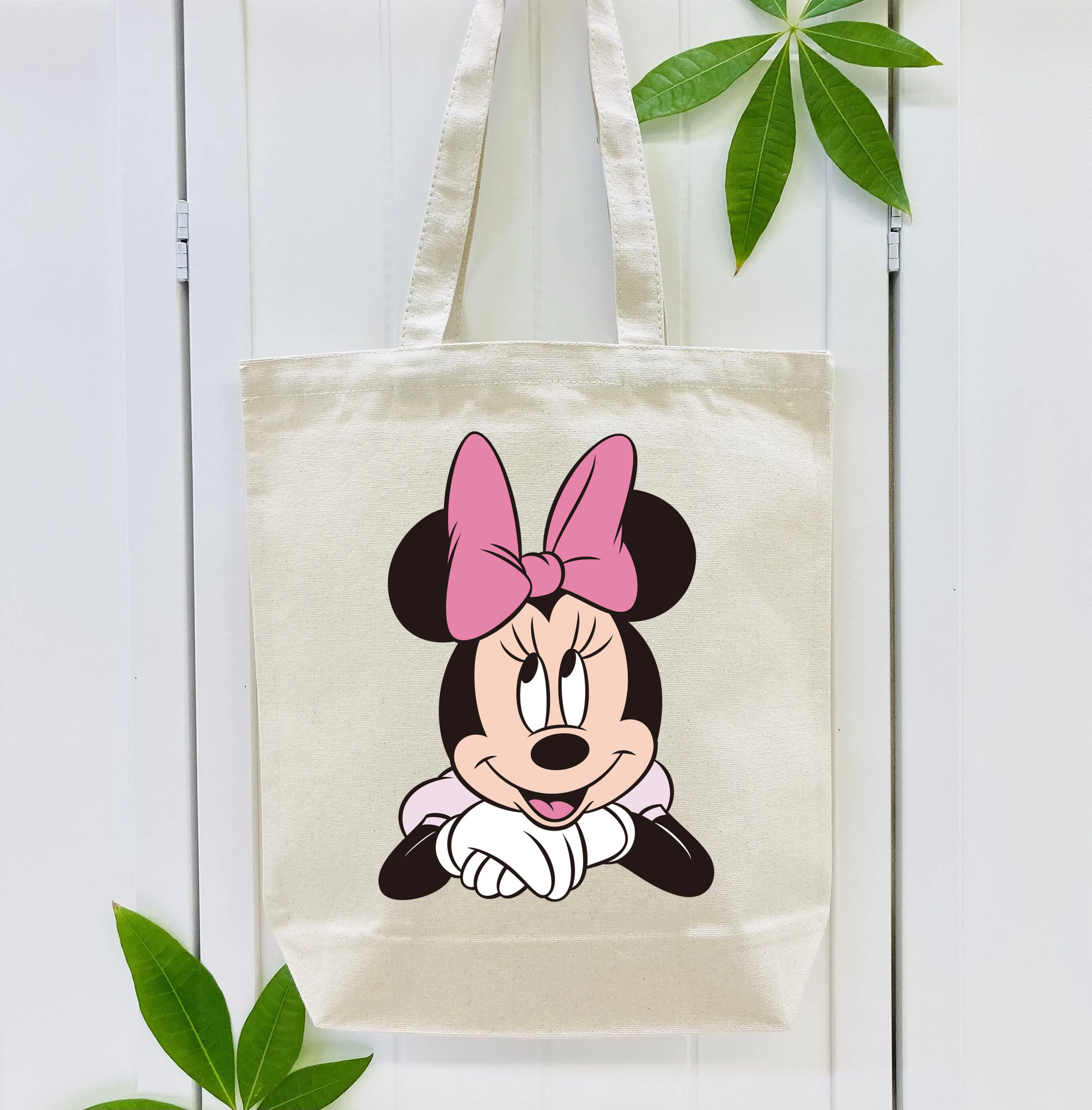 ミッキーマウス Mickey Mouse 縦型キャンバス生地手提げバッグ　トートバッグ