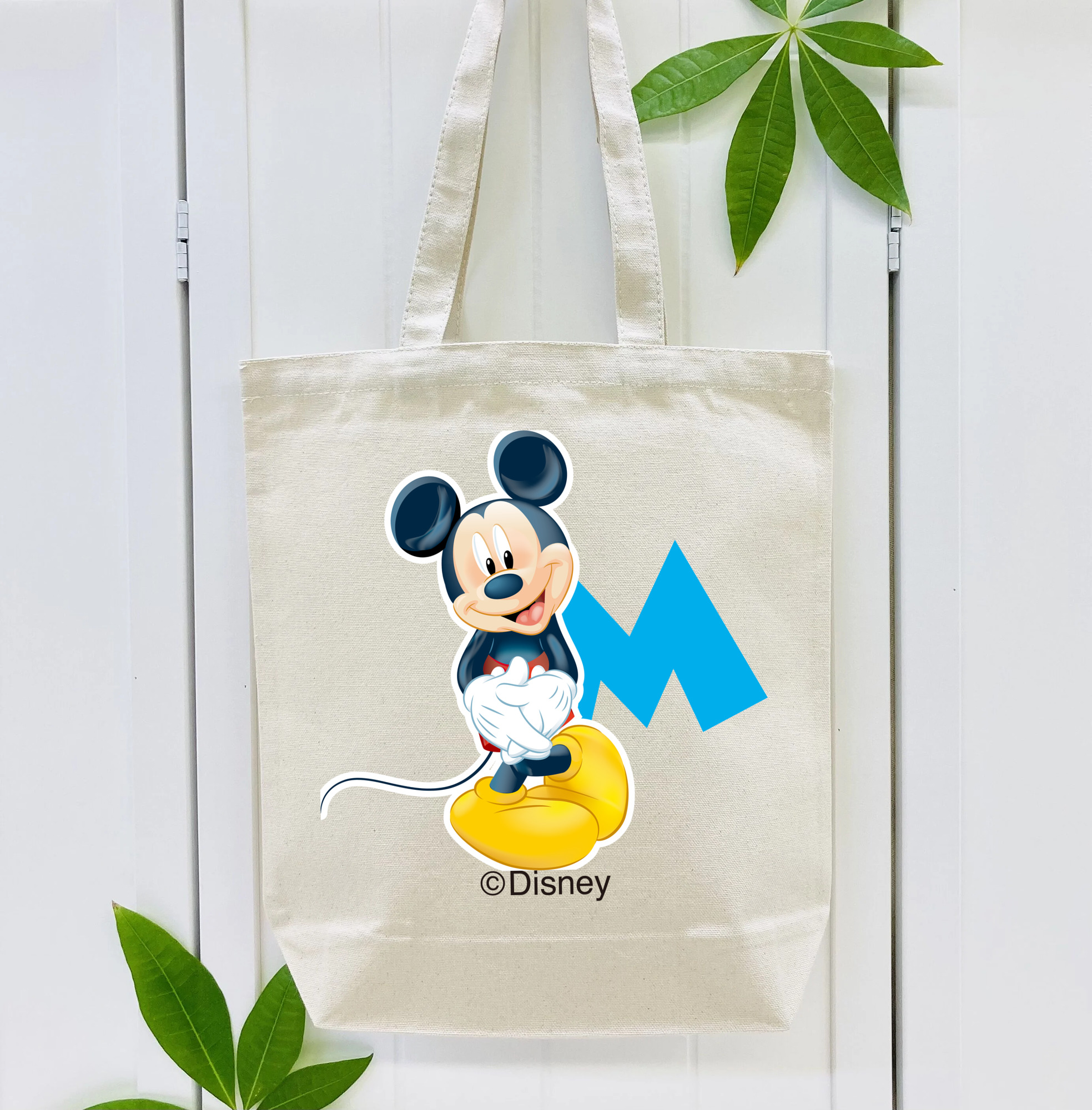 ミッキーマウス Mickey Mouse 縦型キャンバス生地手提げバッグ　トートバッグ