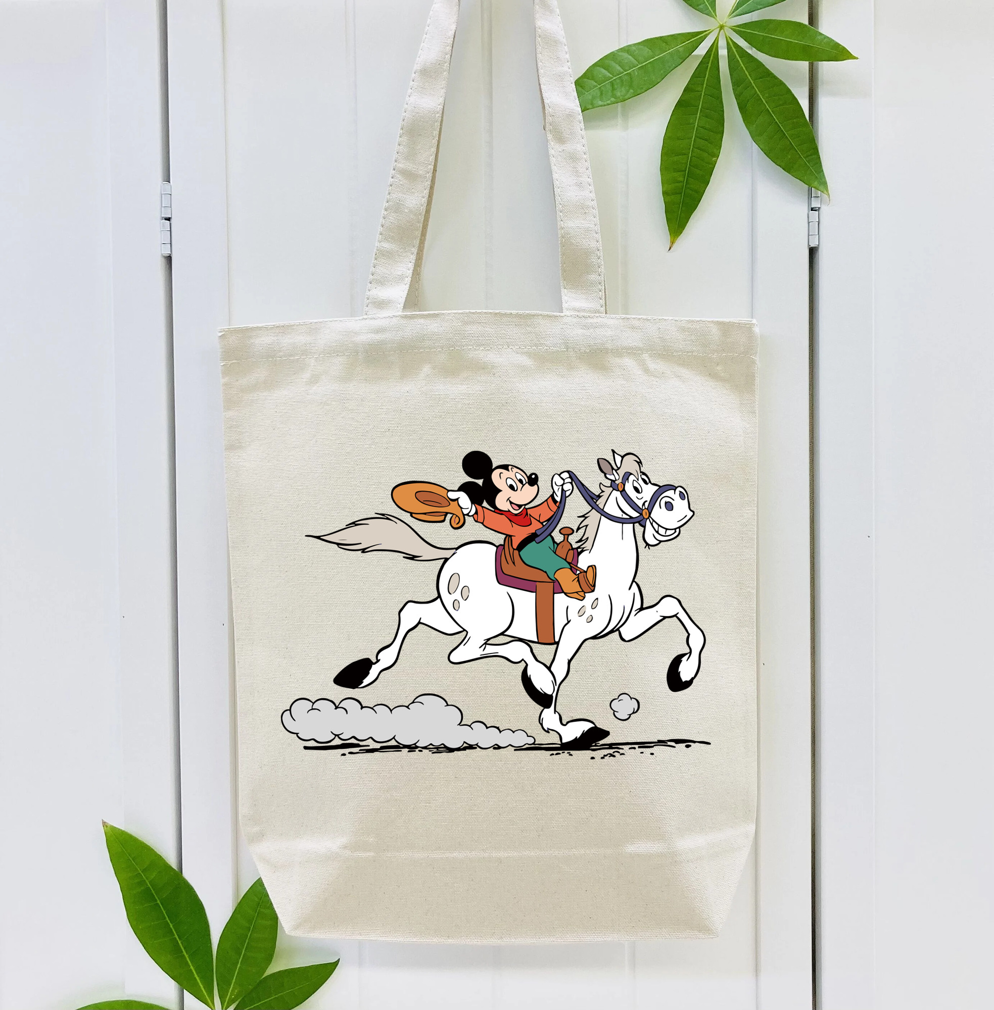 ミッキーマウス Mickey Mouse 縦型キャンバス生地手提げバッグ　トートバッグ