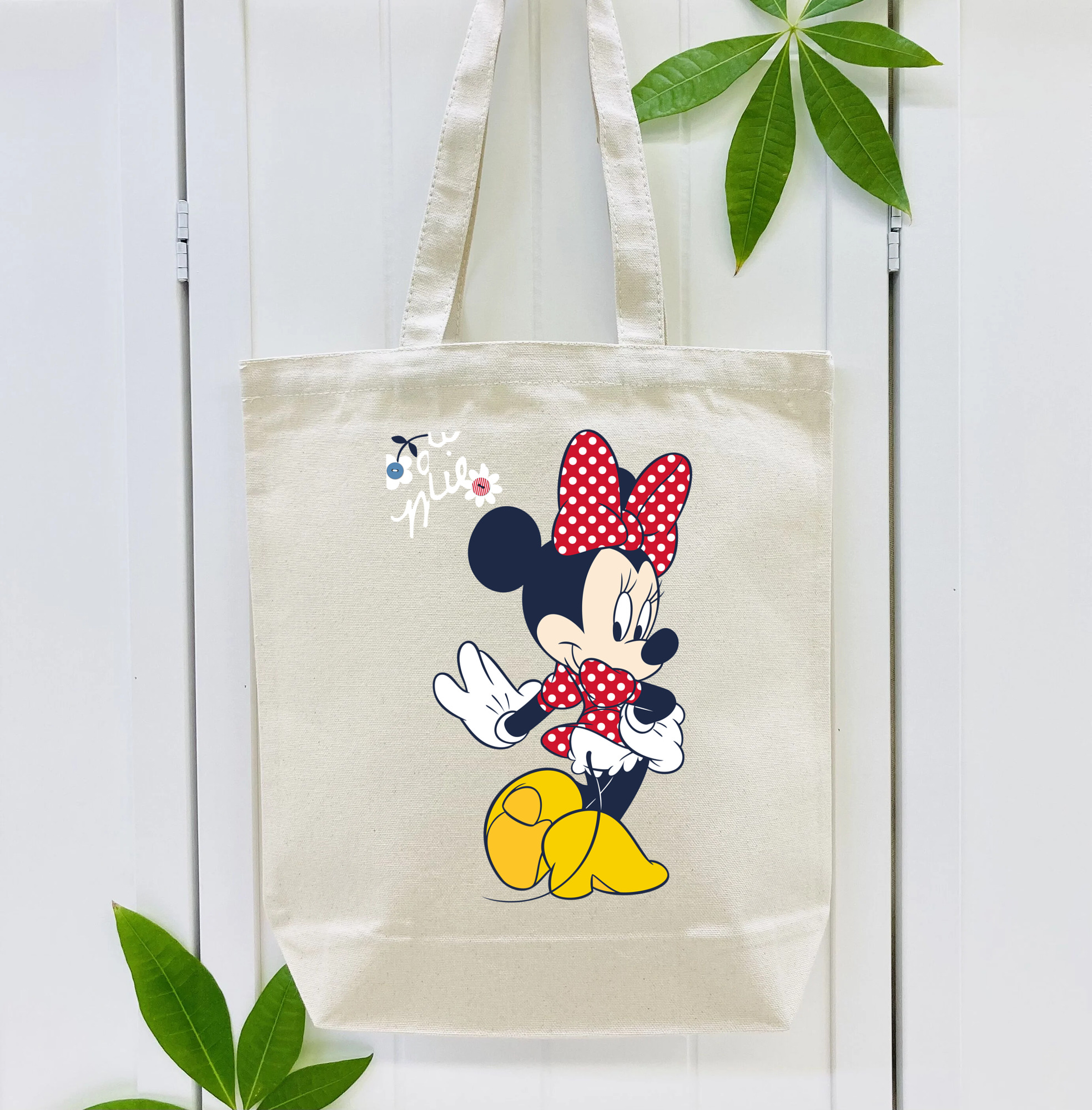 ミッキーマウス Mickey Mouse 縦型キャンバス生地手提げバッグ　トートバッグ