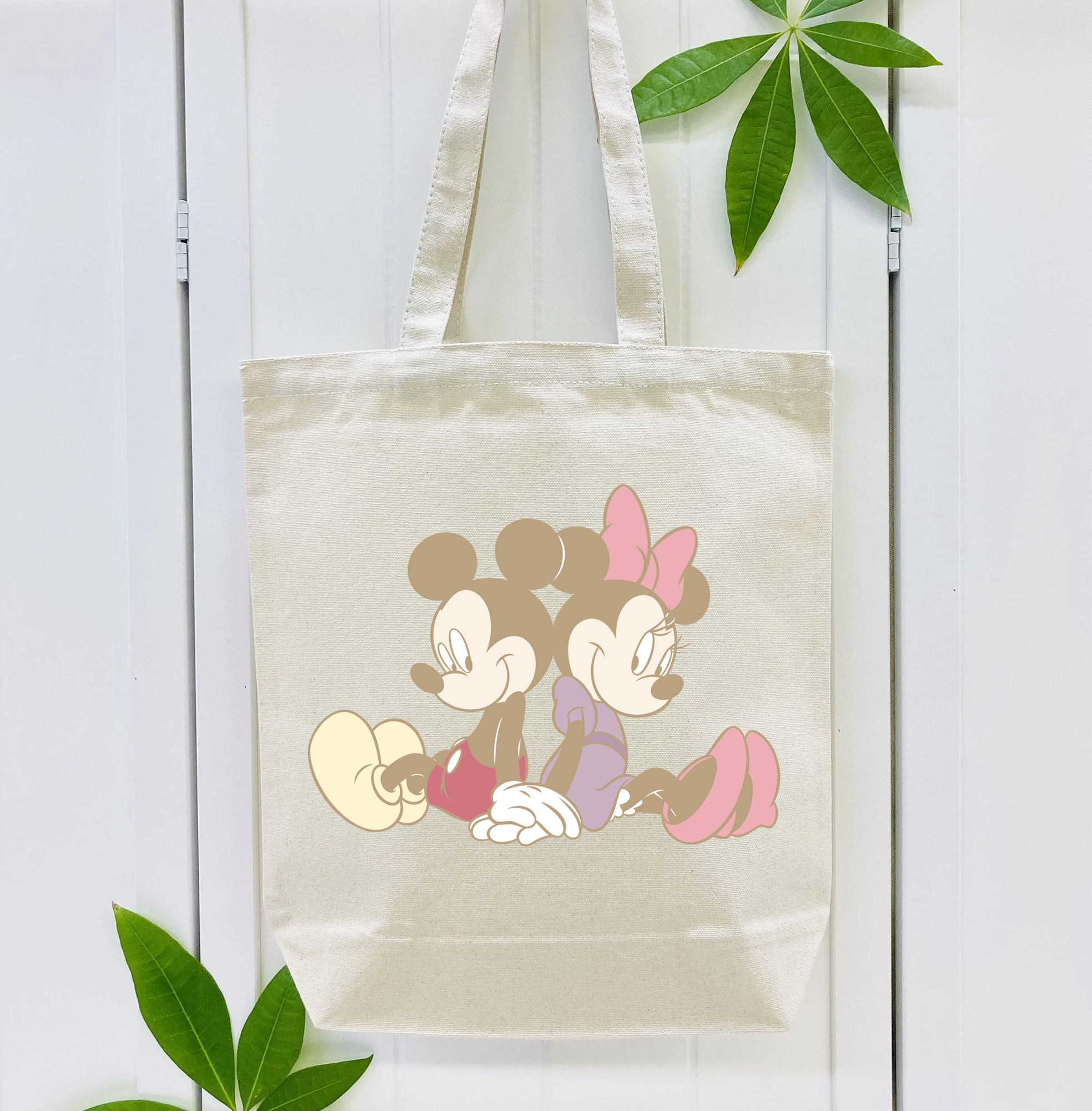 ミッキーマウス Mickey Mouse 縦型キャンバス生地手提げバッグ　トートバッグ