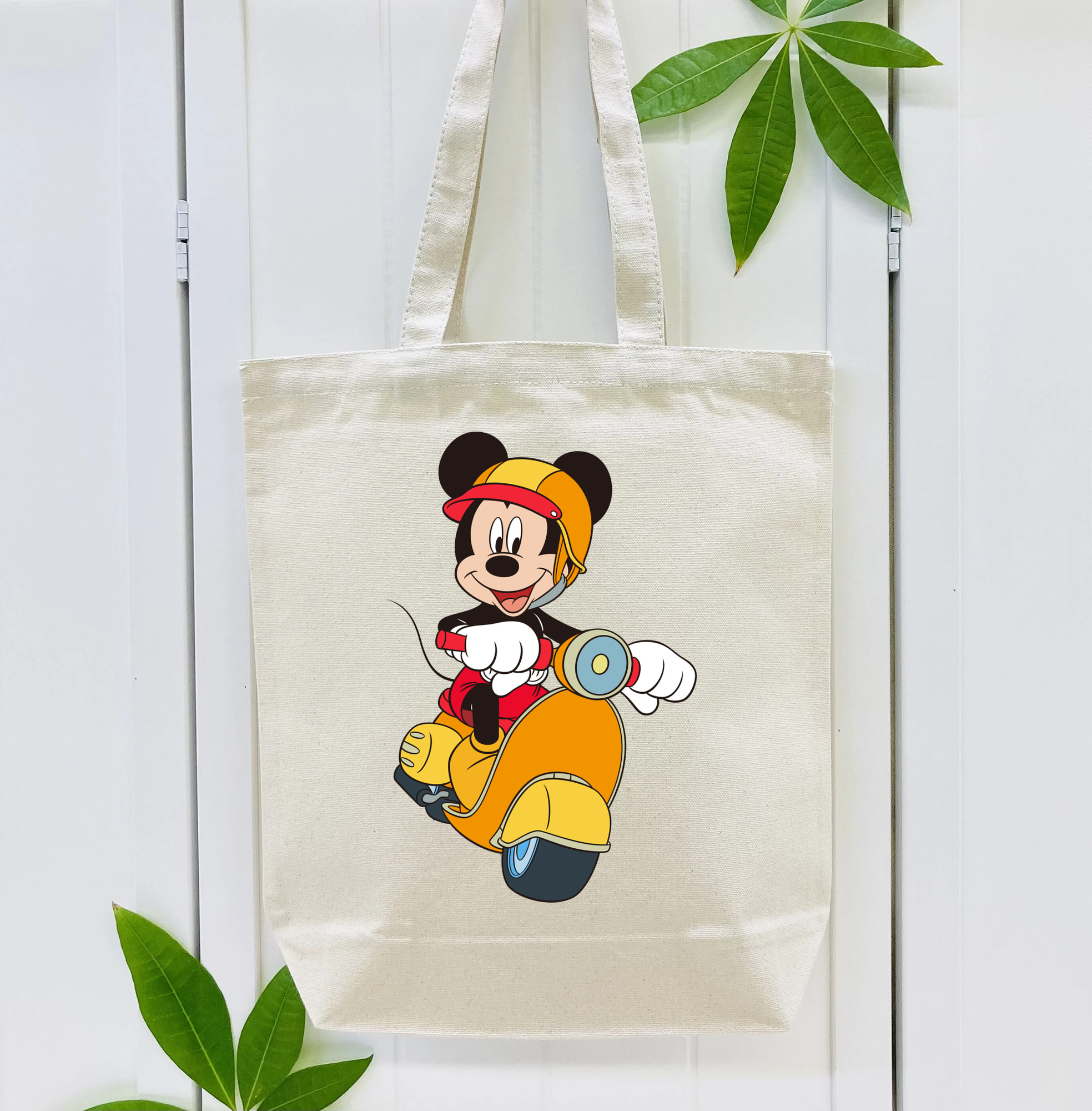 ミッキーマウス Mickey Mouse 縦型キャンバス生地手提げバッグ　トートバッグ