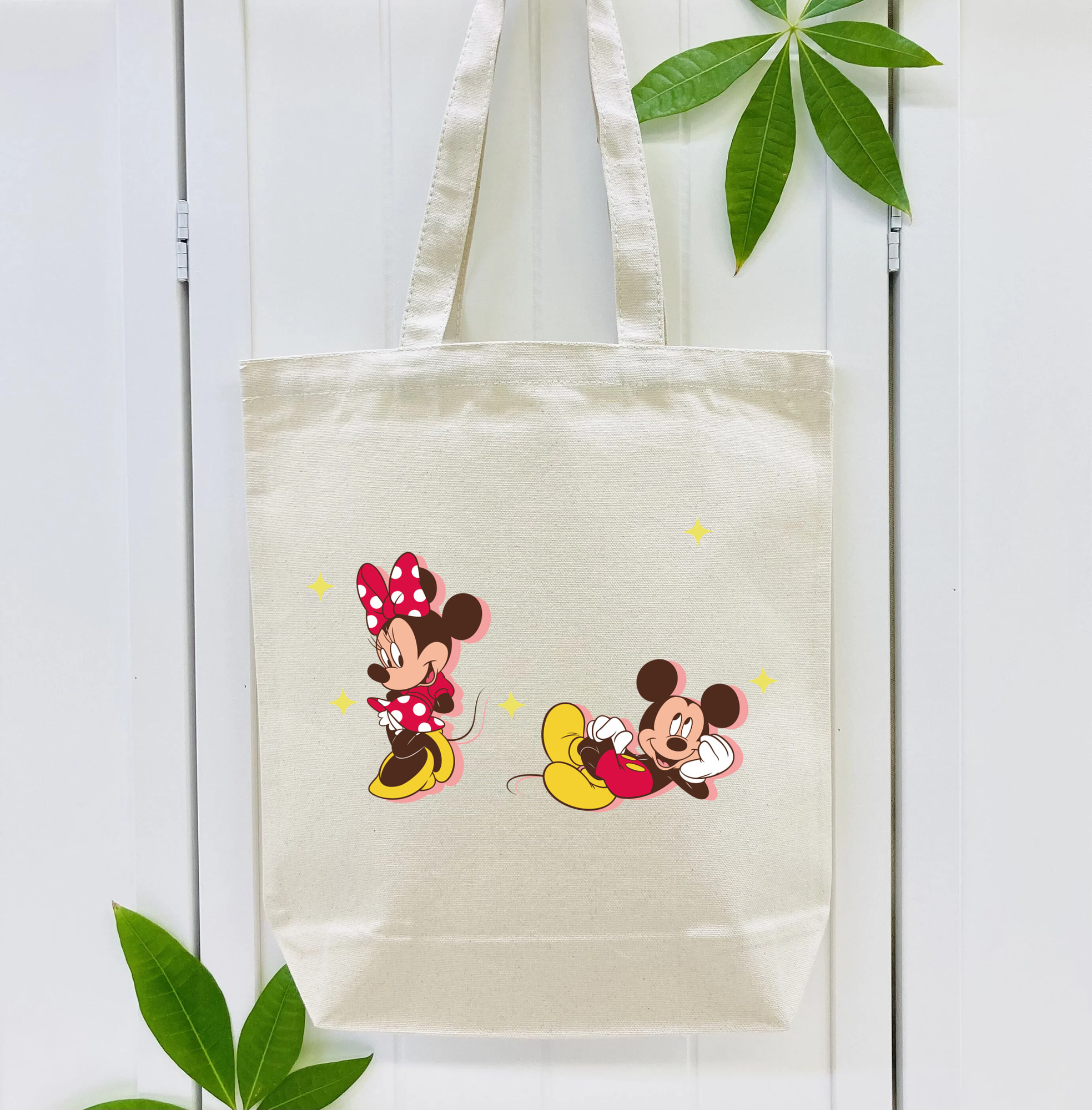 ミッキーマウス Mickey Mouse 縦型キャンバス生地手提げバッグ　トートバッグ