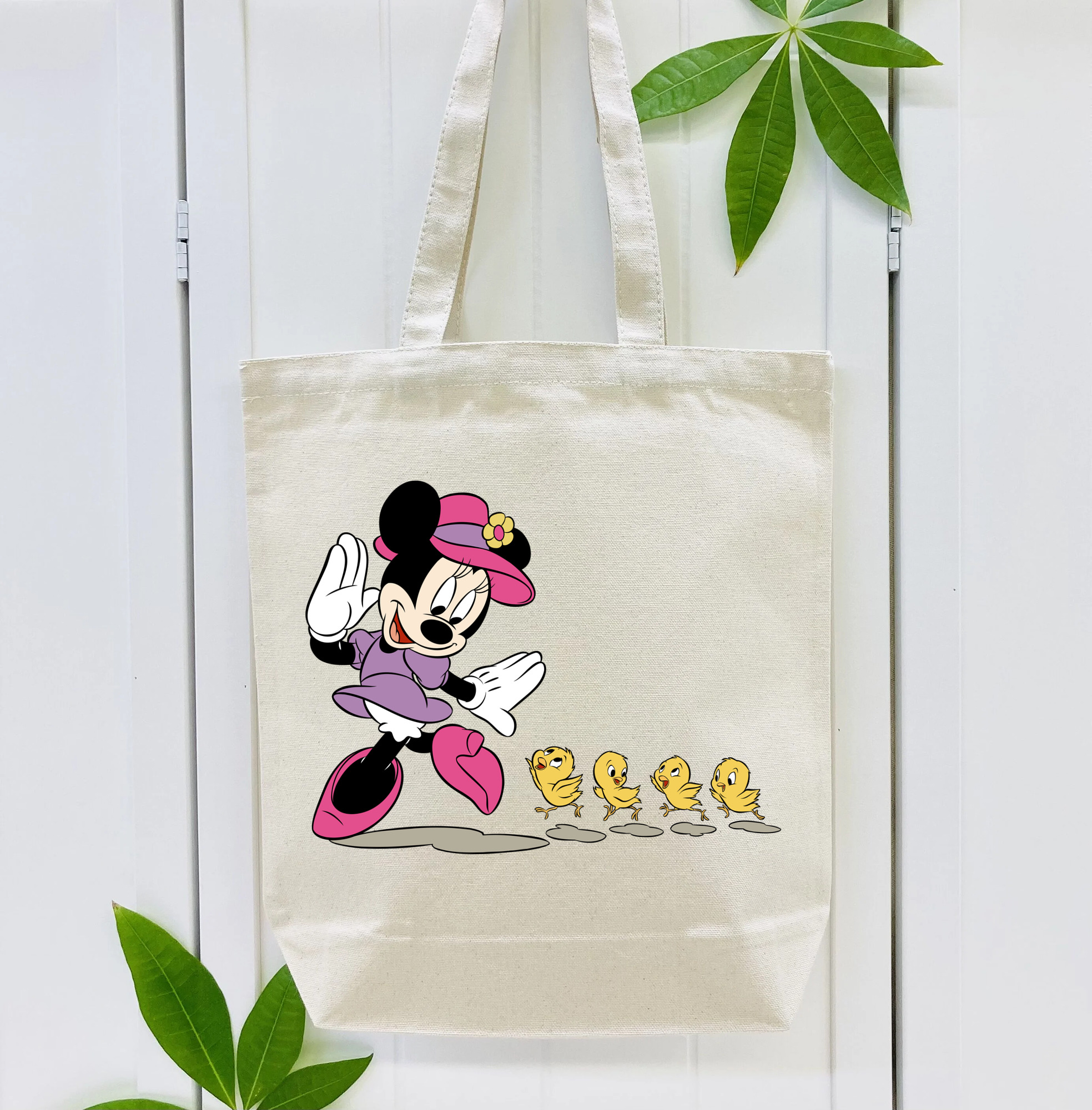 ミッキーマウス Mickey Mouse 縦型キャンバス生地手提げバッグ　トートバッグ