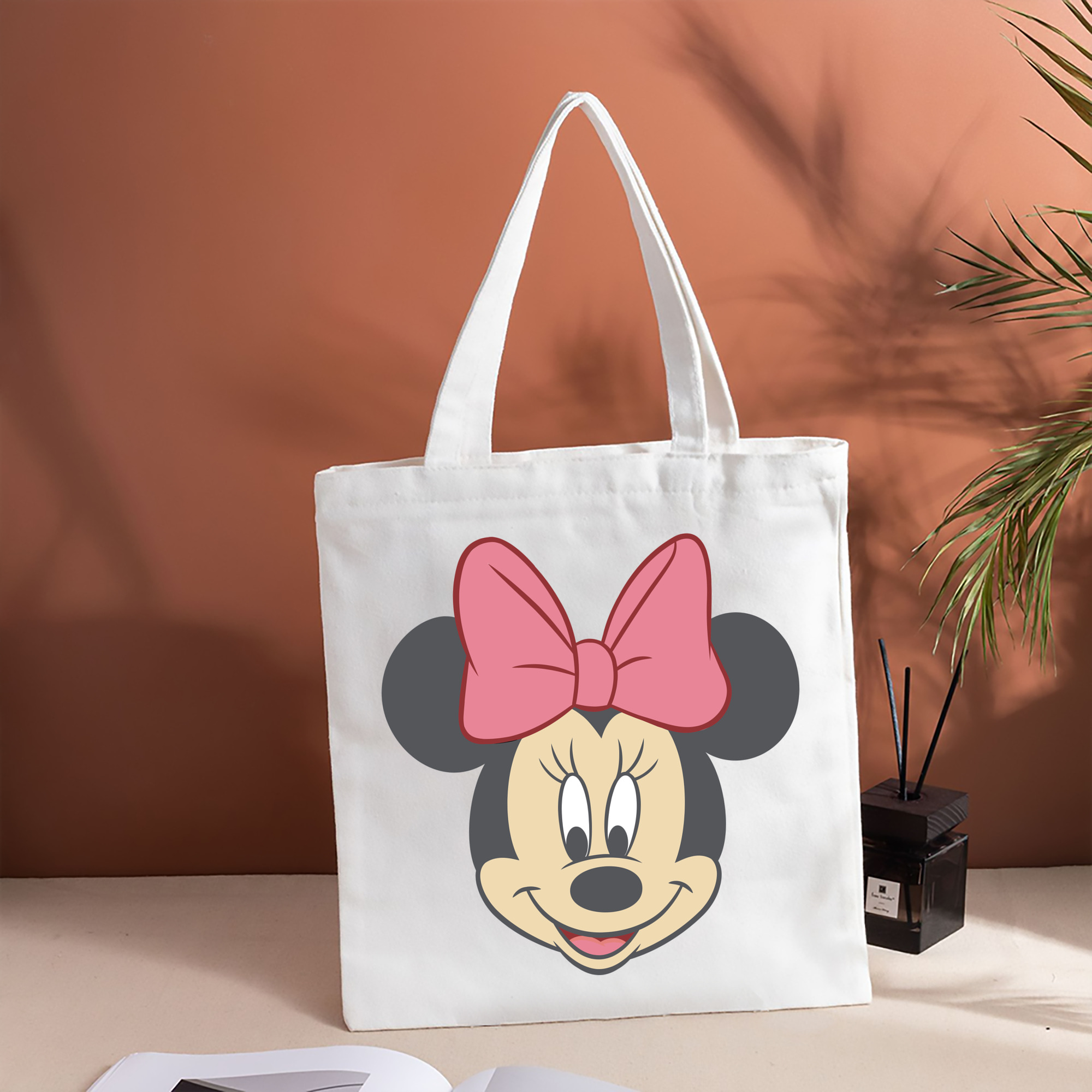 ミッキーマウス Mickey Mouse 縦型キャンバス生地手提げバッグ　トートバッグ