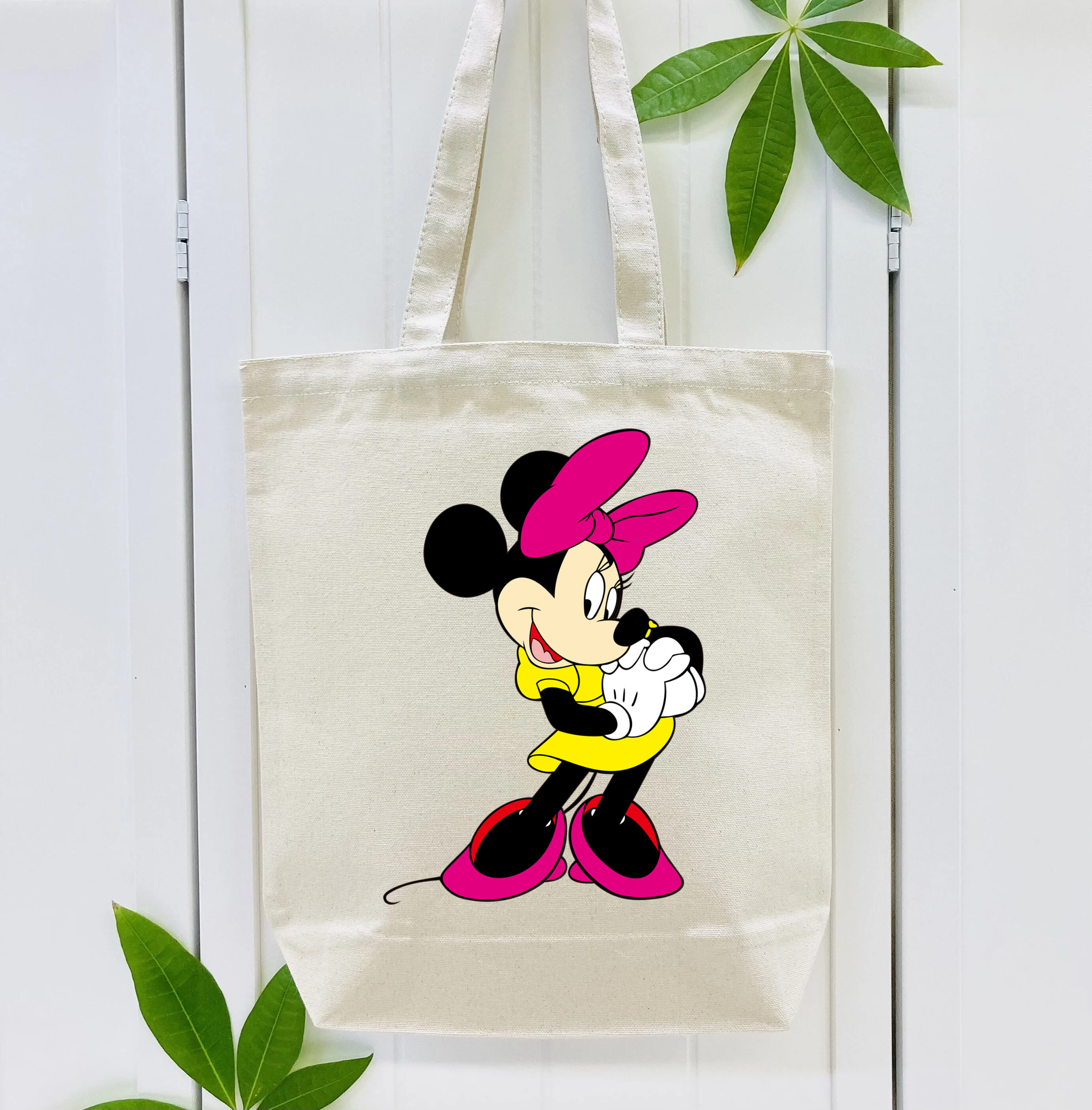 ミッキーマウス Mickey Mouse 縦型キャンバス生地手提げバッグ　トートバッグ