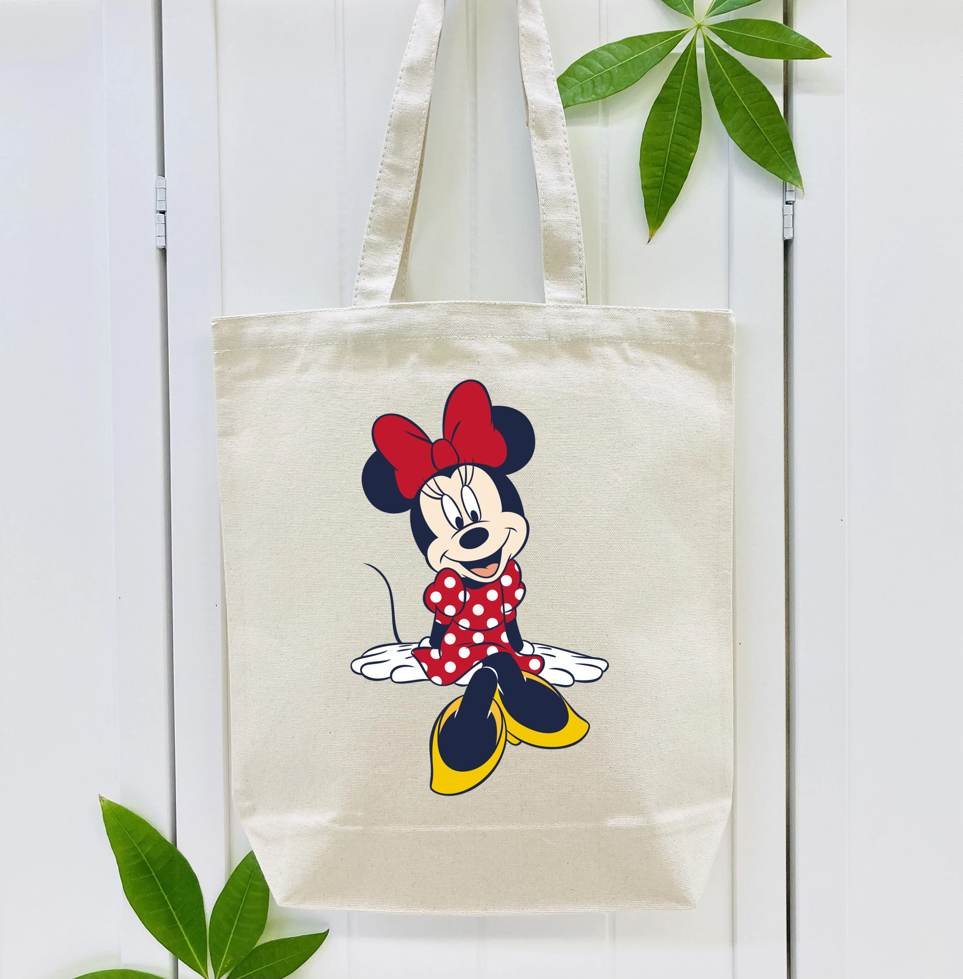 ミッキーマウス Mickey Mouse 縦型キャンバス生地手提げバッグ　トートバッグ
