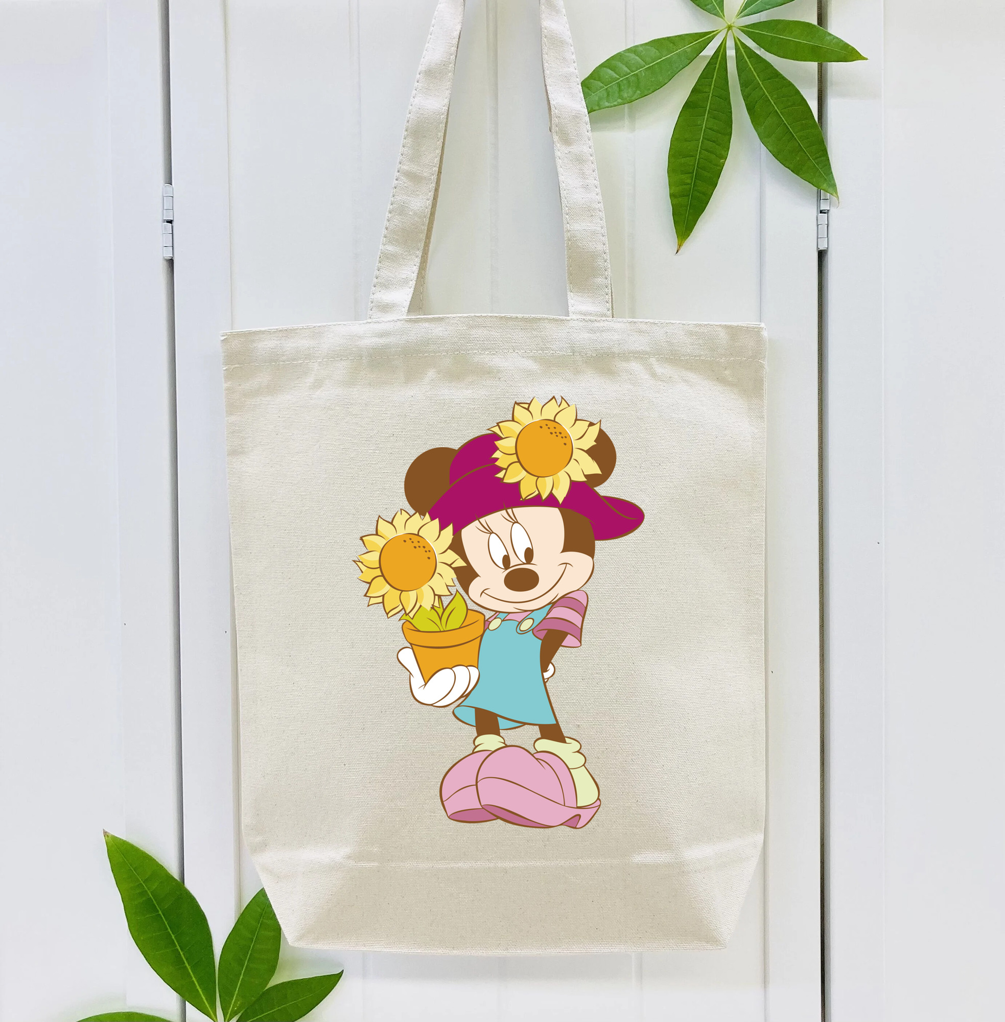 ミッキーマウス Mickey Mouse 縦型キャンバス生地手提げバッグ　トートバッグ