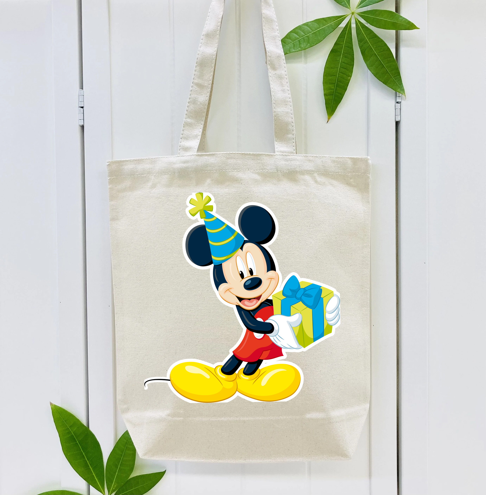 ミッキーマウス Mickey Mouse 縦型キャンバス生地手提げバッグ　トートバッグ