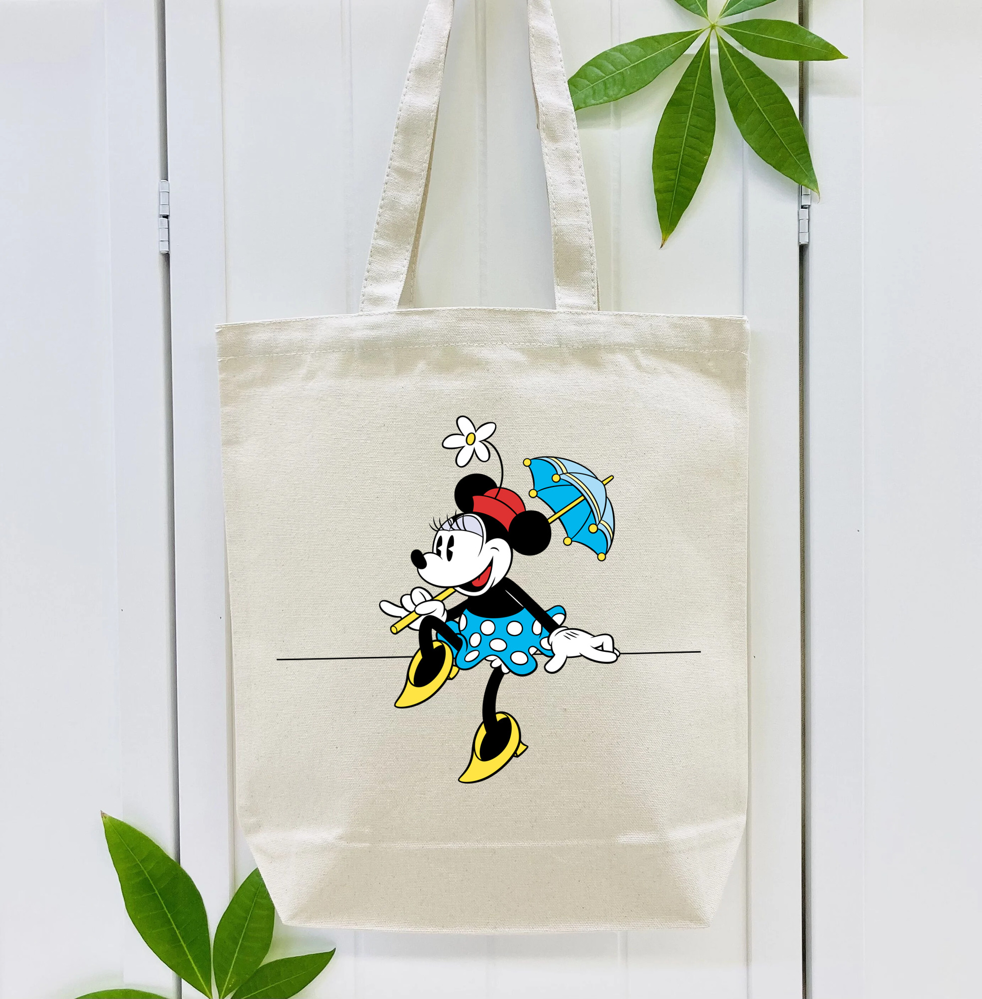 ミッキーマウス Mickey Mouse 縦型キャンバス生地手提げバッグ　トートバッグ
