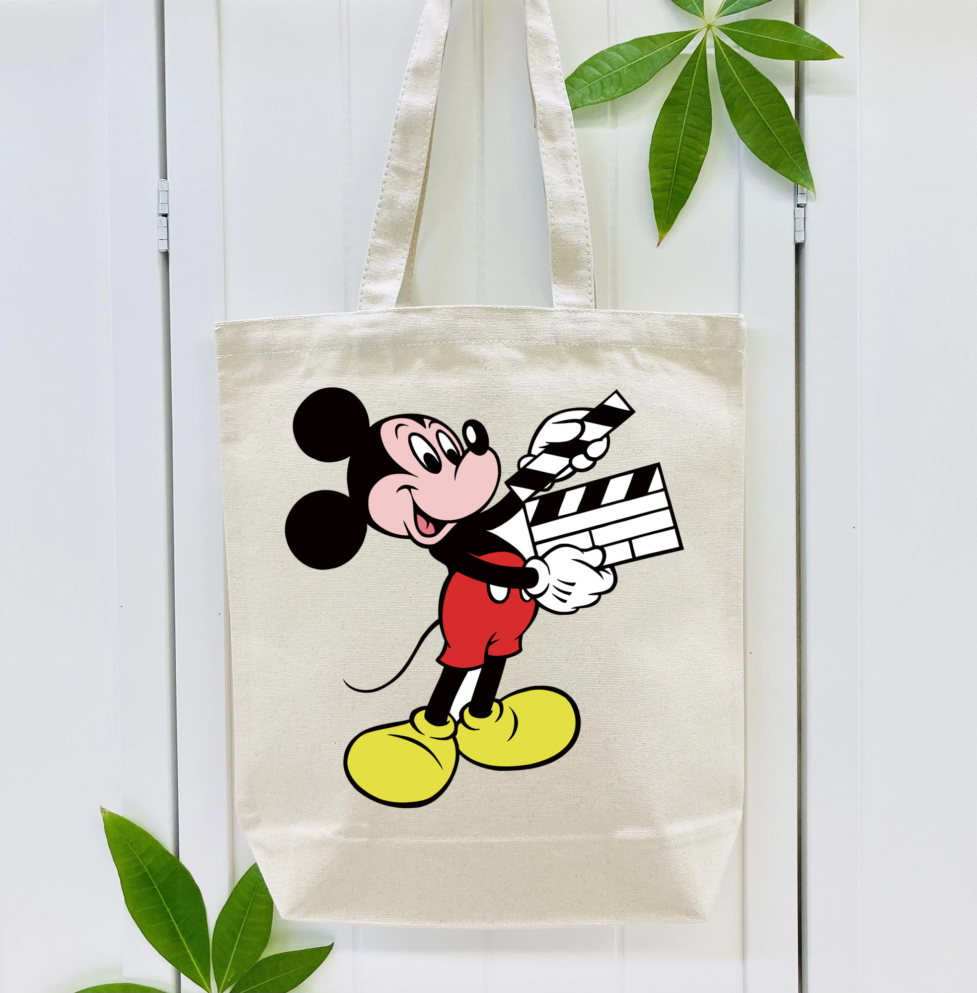ミッキーマウス Mickey Mouse 縦型キャンバス生地手提げバッグ　トートバッグ