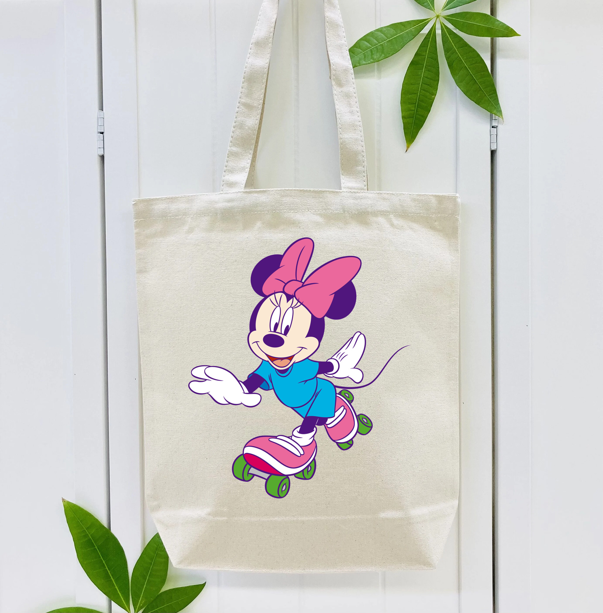 ミッキーマウス Mickey Mouse 縦型キャンバス生地手提げバッグ　トートバッグ