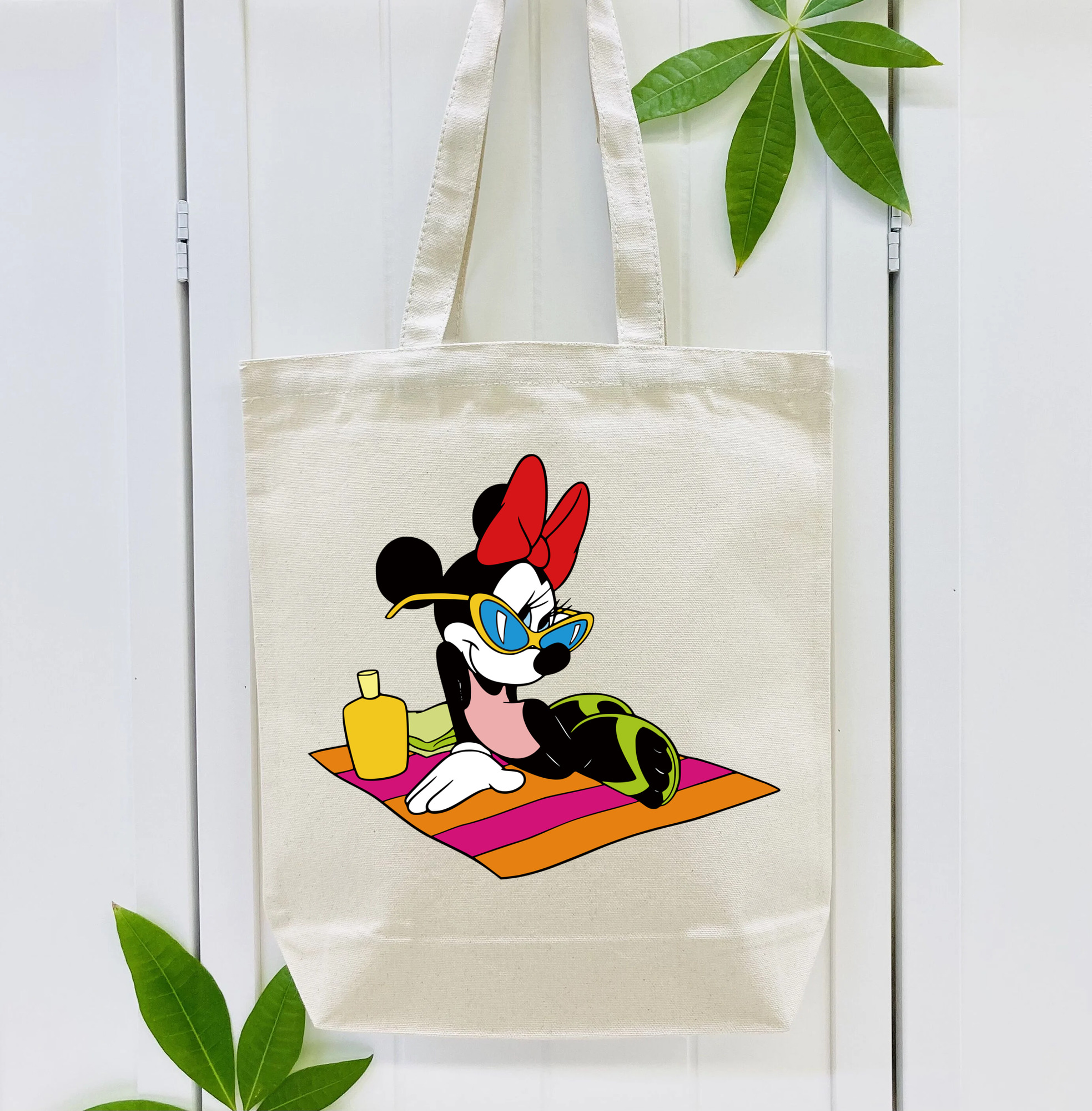ミッキーマウス Mickey Mouse 縦型キャンバス生地手提げバッグ　トートバッグ