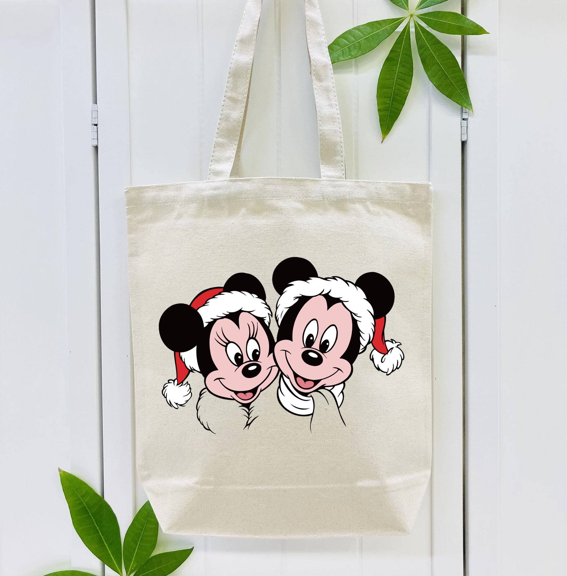 ミッキーマウス Mickey Mouse 縦型キャンバス生地手提げバッグ　トートバッグ