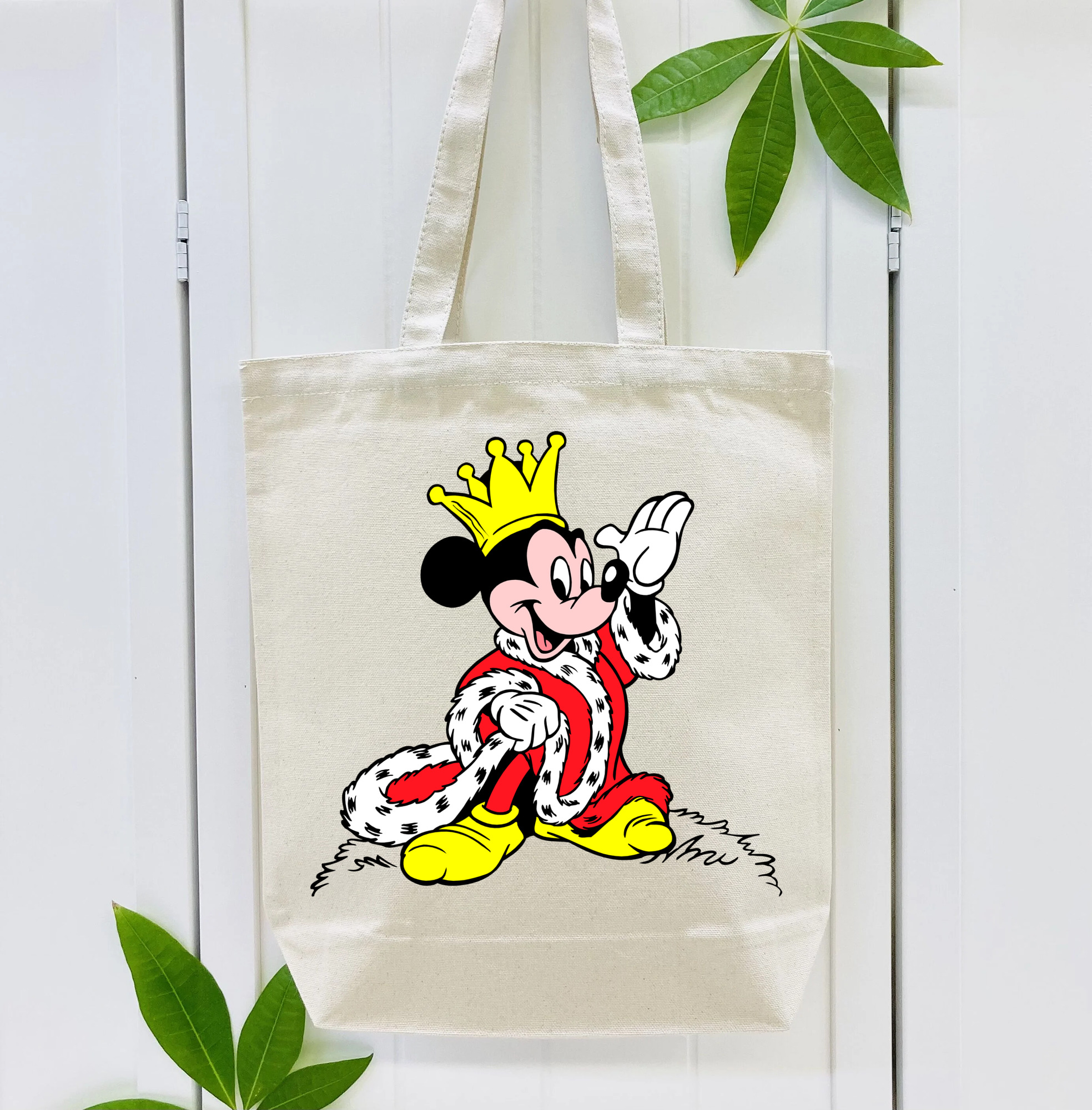 ミッキーマウス Mickey Mouse 縦型キャンバス生地手提げバッグ　トートバッグ