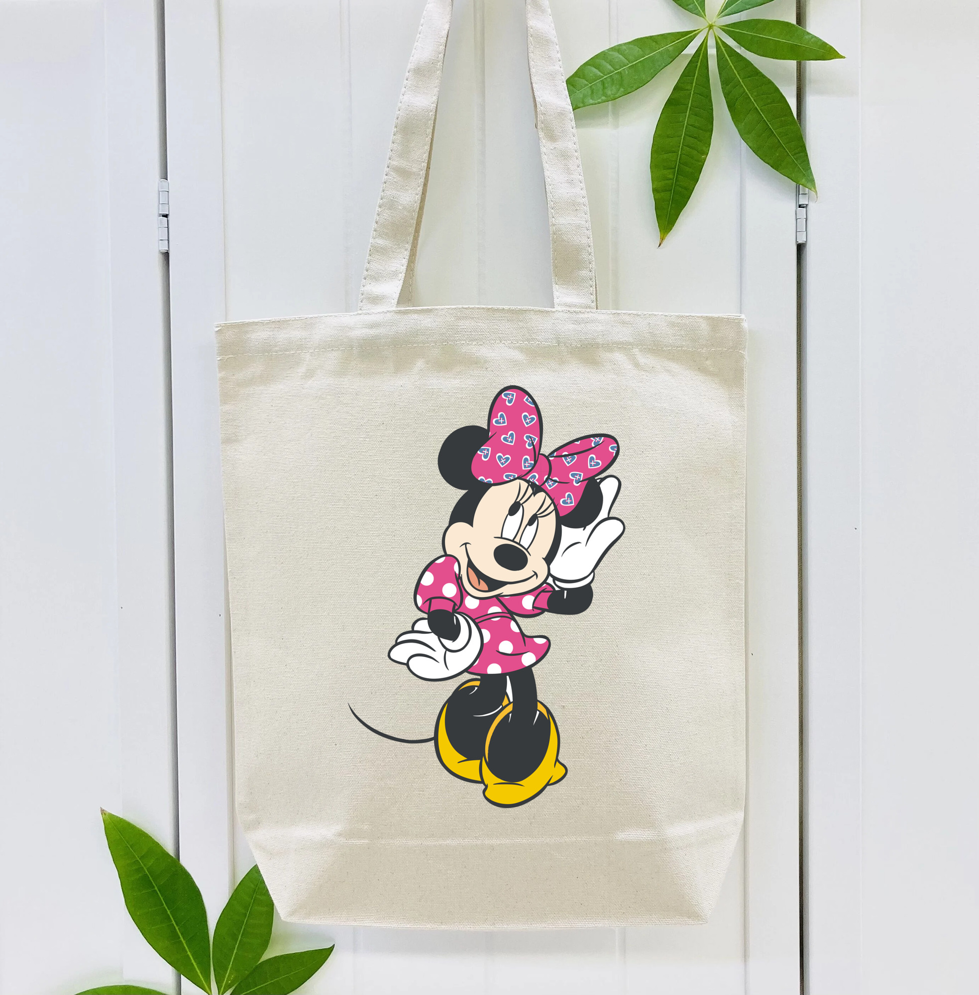 ミッキーマウス Mickey Mouse 縦型キャンバス生地手提げバッグ　トートバッグ