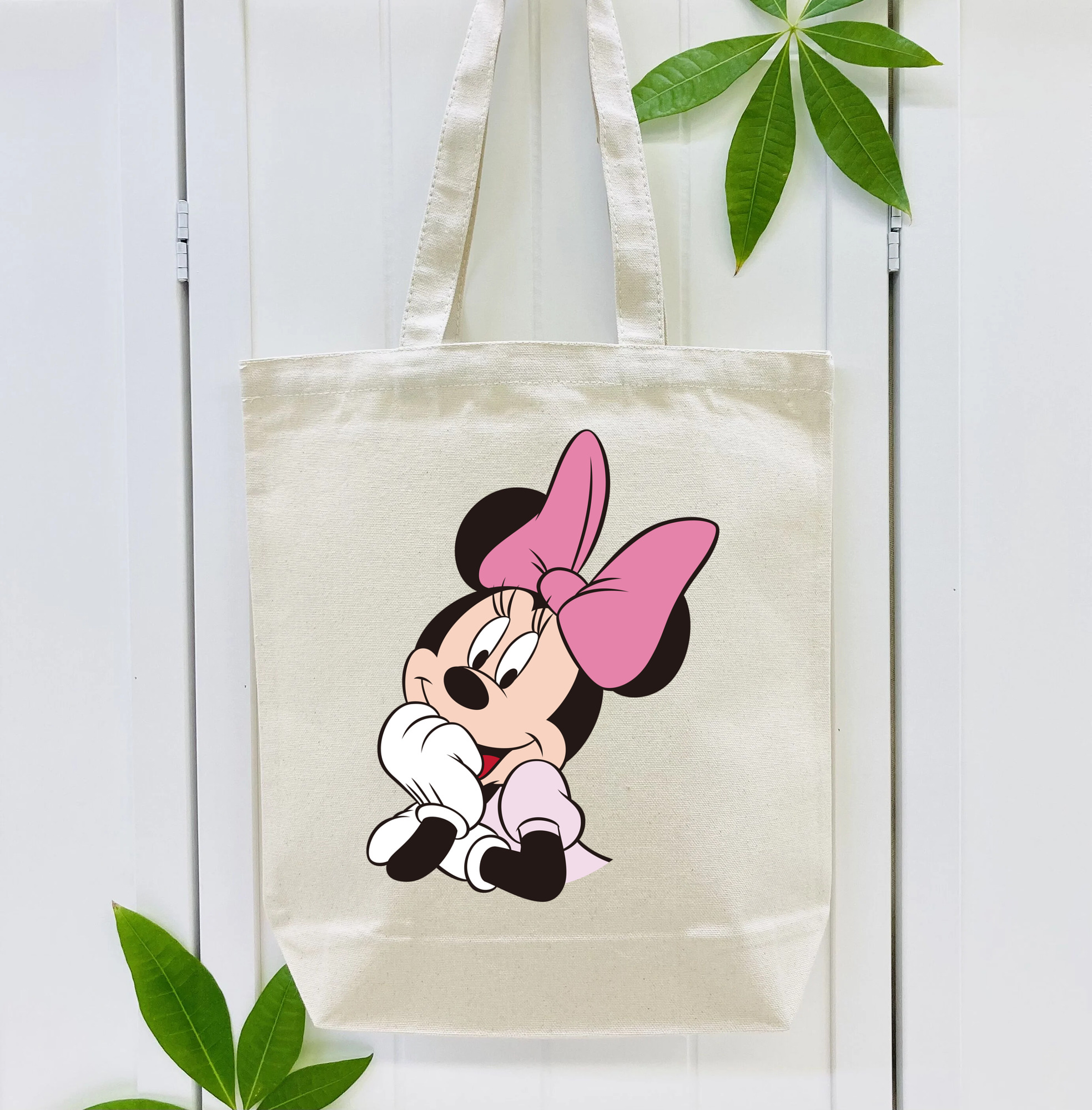 ミッキーマウス Mickey Mouse 縦型キャンバス生地手提げバッグ　トートバッグ