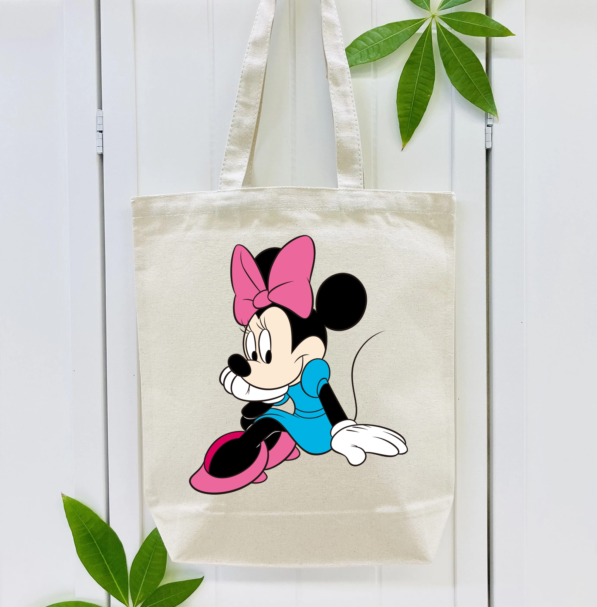 ミッキーマウス Mickey Mouse 縦型キャンバス生地手提げバッグ　トートバッグ