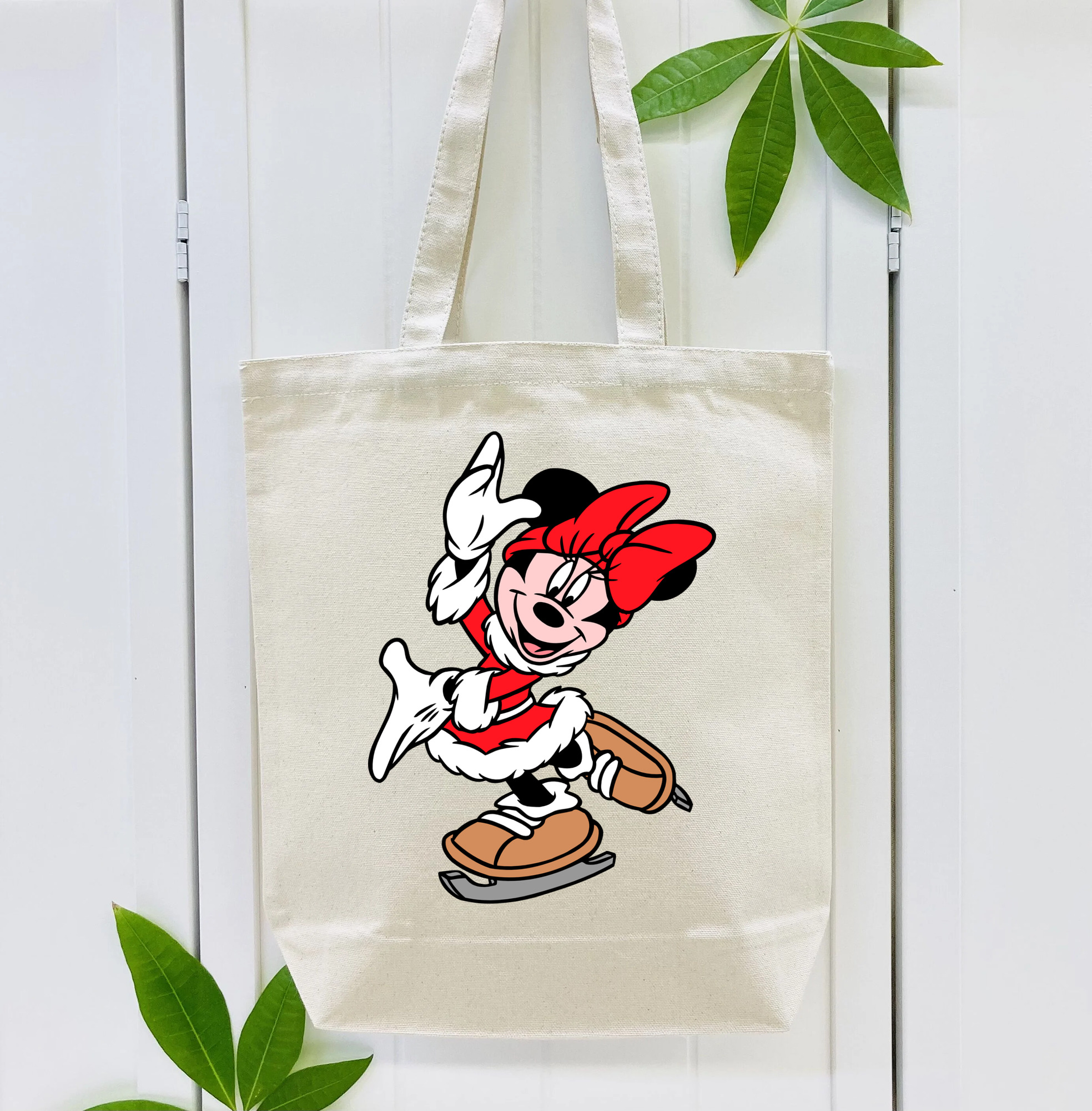 ミッキーマウス Mickey Mouse 縦型キャンバス生地手提げバッグ　トートバッグ
