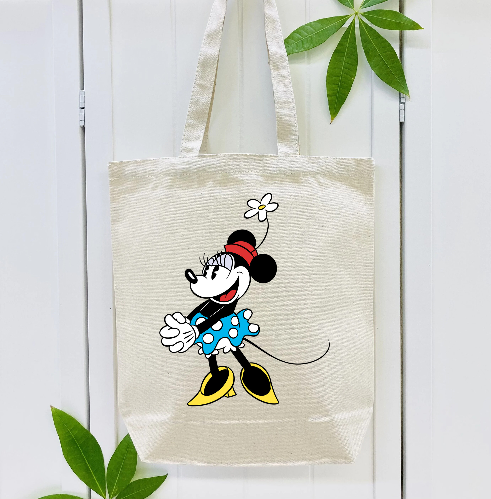 ミッキーマウス Mickey Mouse 縦型キャンバス生地手提げバッグ　トートバッグ