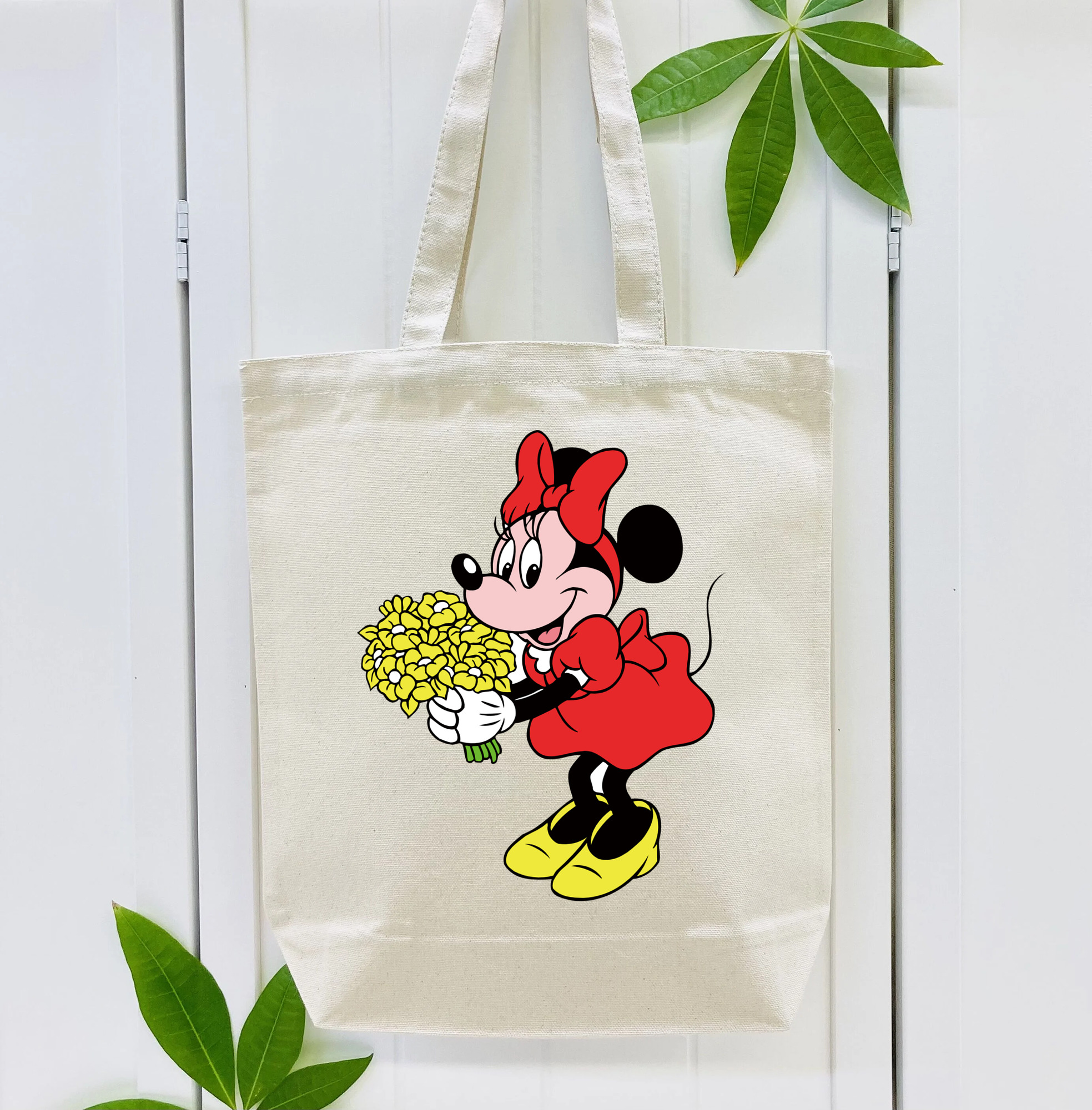 ミッキーマウス Mickey Mouse 縦型キャンバス生地手提げバッグ　トートバッグ