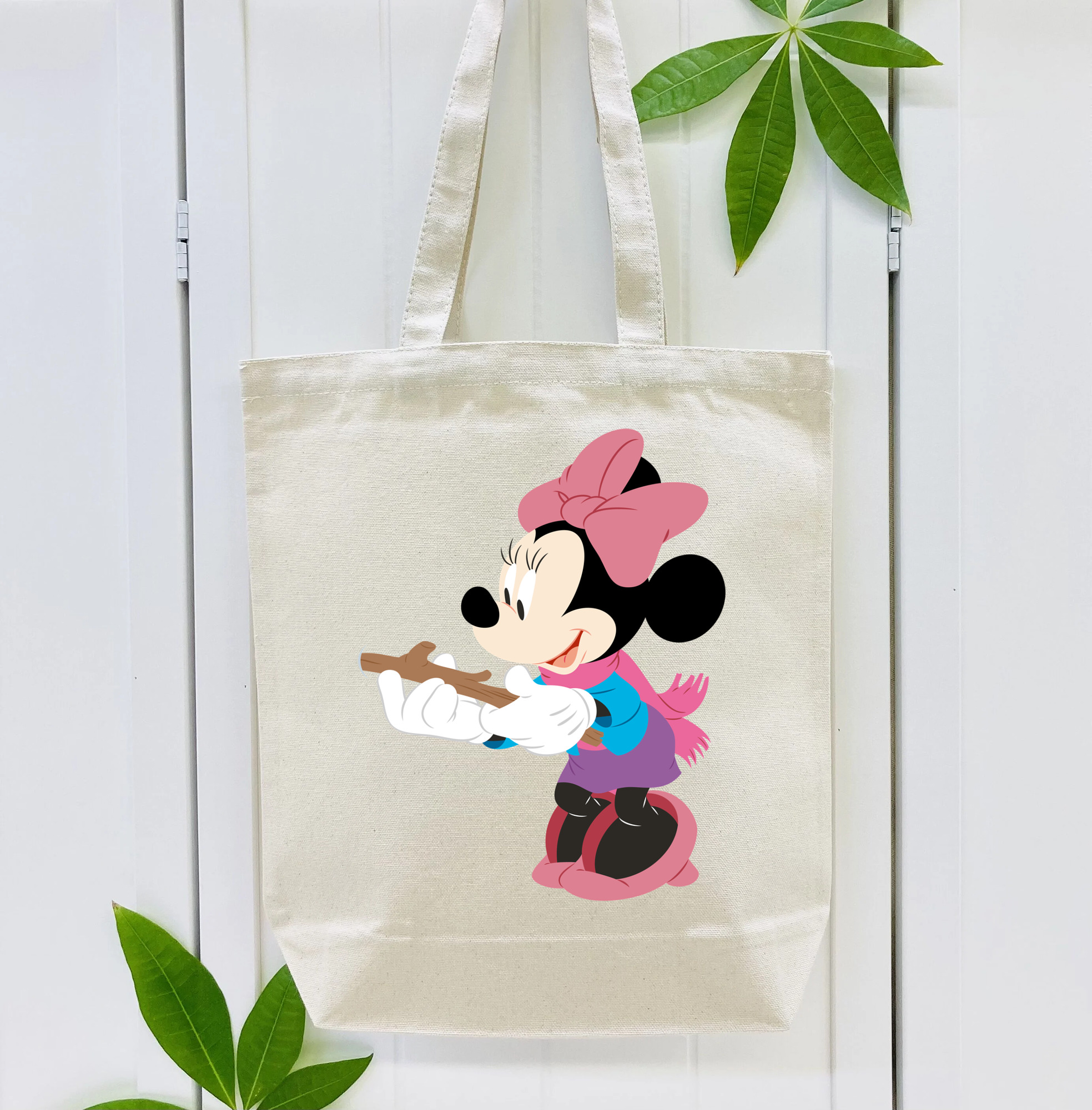 ミッキーマウス Mickey Mouse 縦型キャンバス生地手提げバッグ　トートバッグ