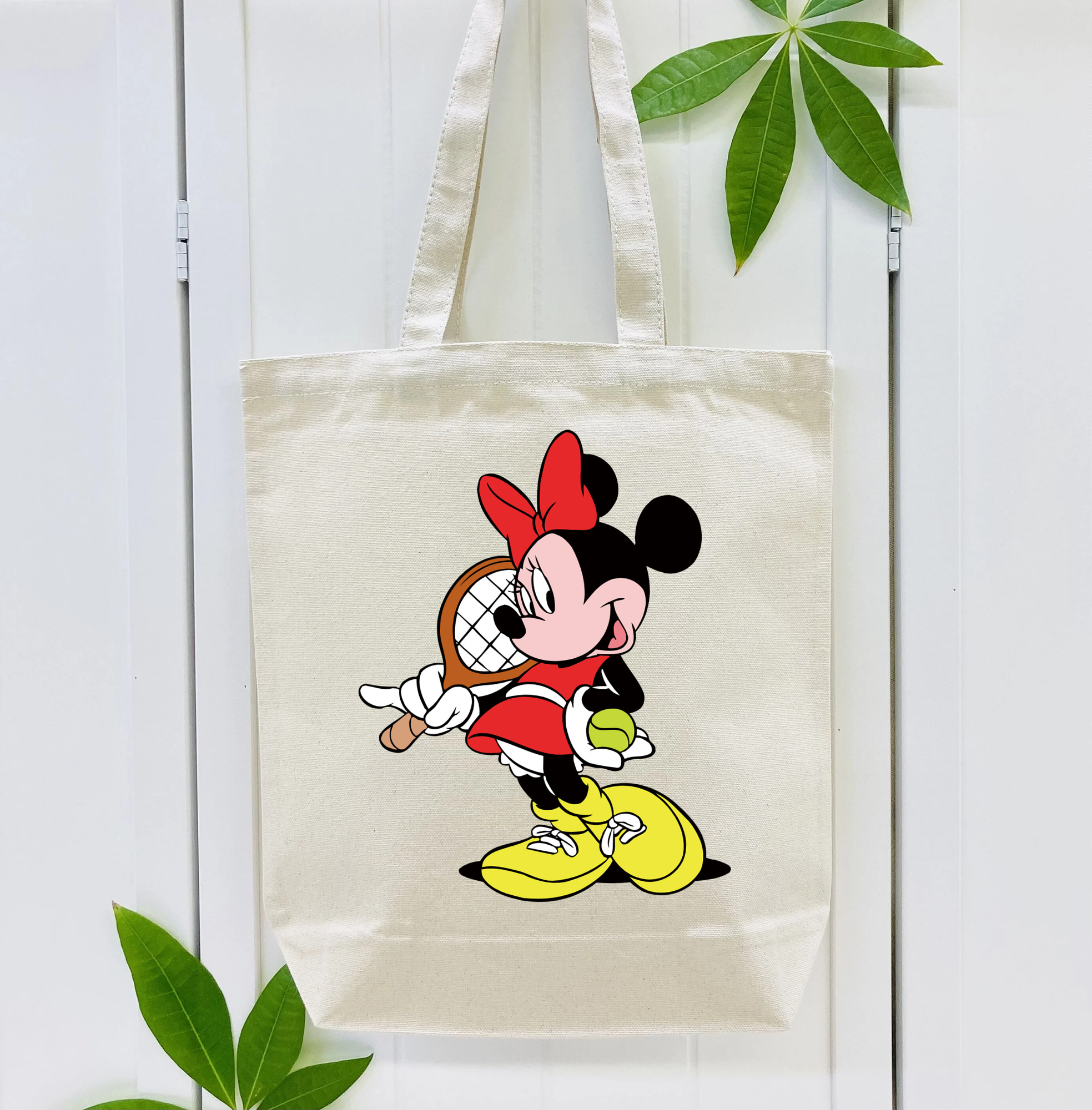 ミッキーマウス Mickey Mouse 縦型キャンバス生地手提げバッグ　トートバッグ