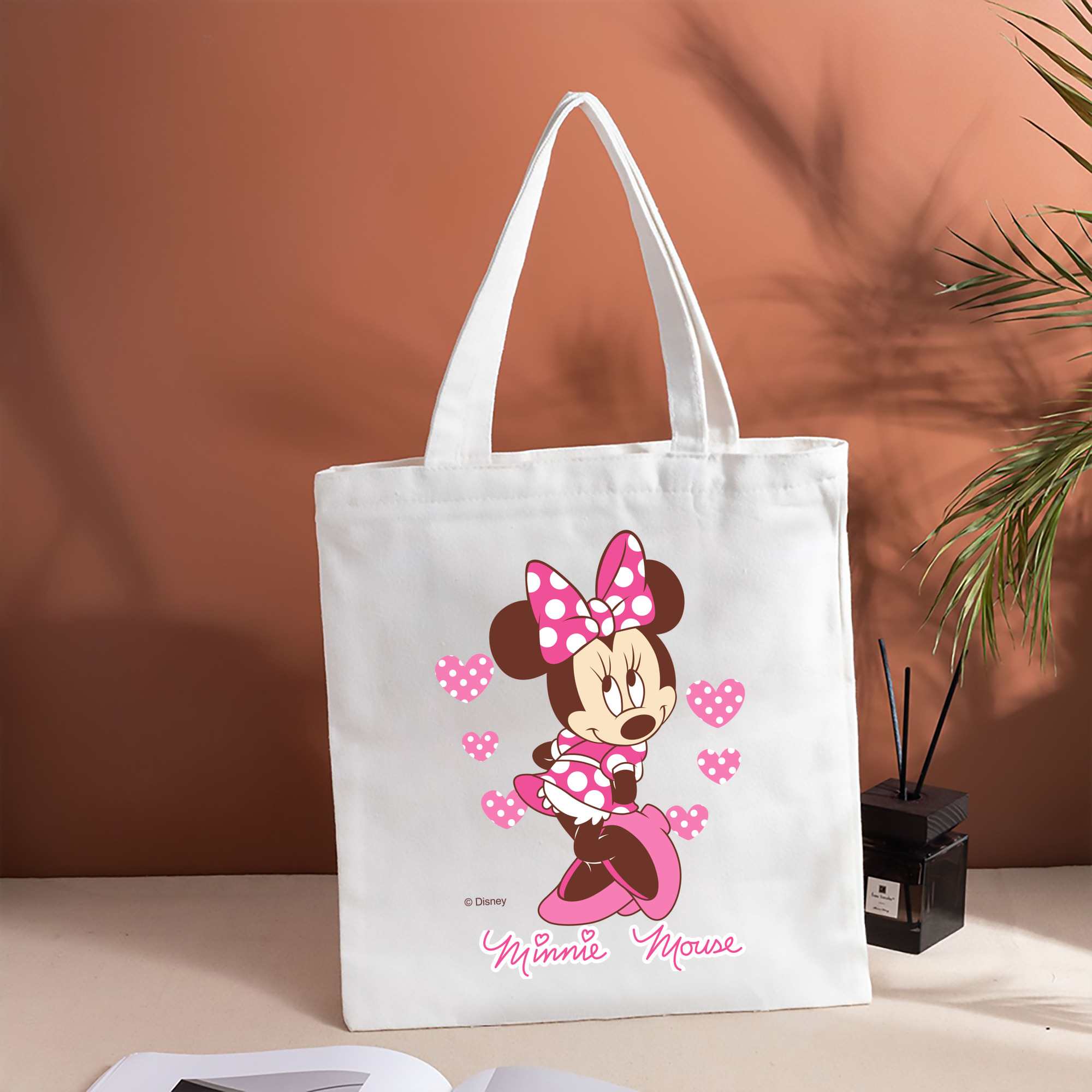 ミッキーマウス Mickey Mouse 縦型キャンバス生地手提げバッグ　トートバッグ