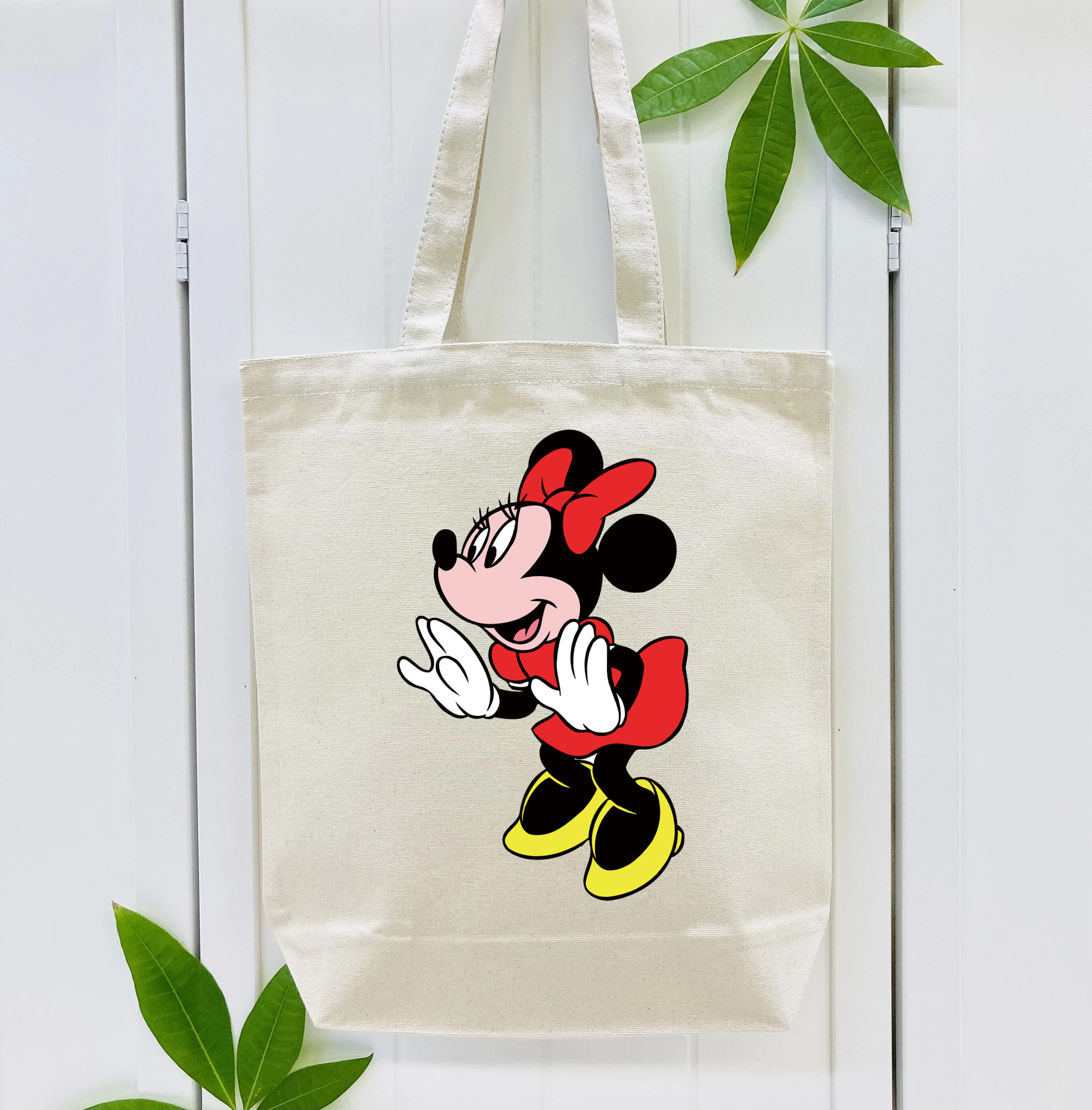 ミッキーマウス Mickey Mouse 縦型キャンバス生地手提げバッグ　トートバッグ