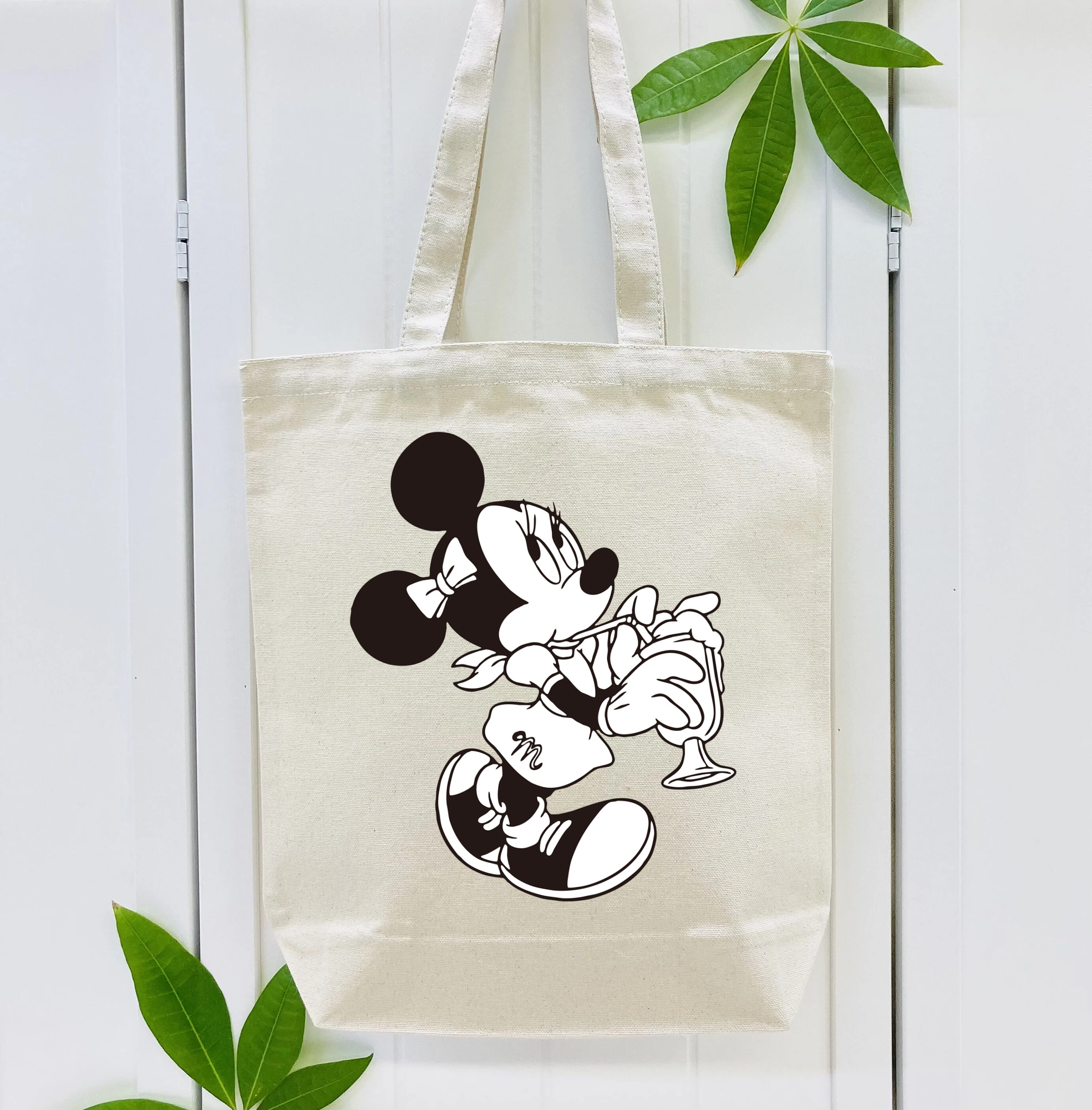ミッキーマウス Mickey Mouse 縦型キャンバス生地手提げバッグ　トートバッグ