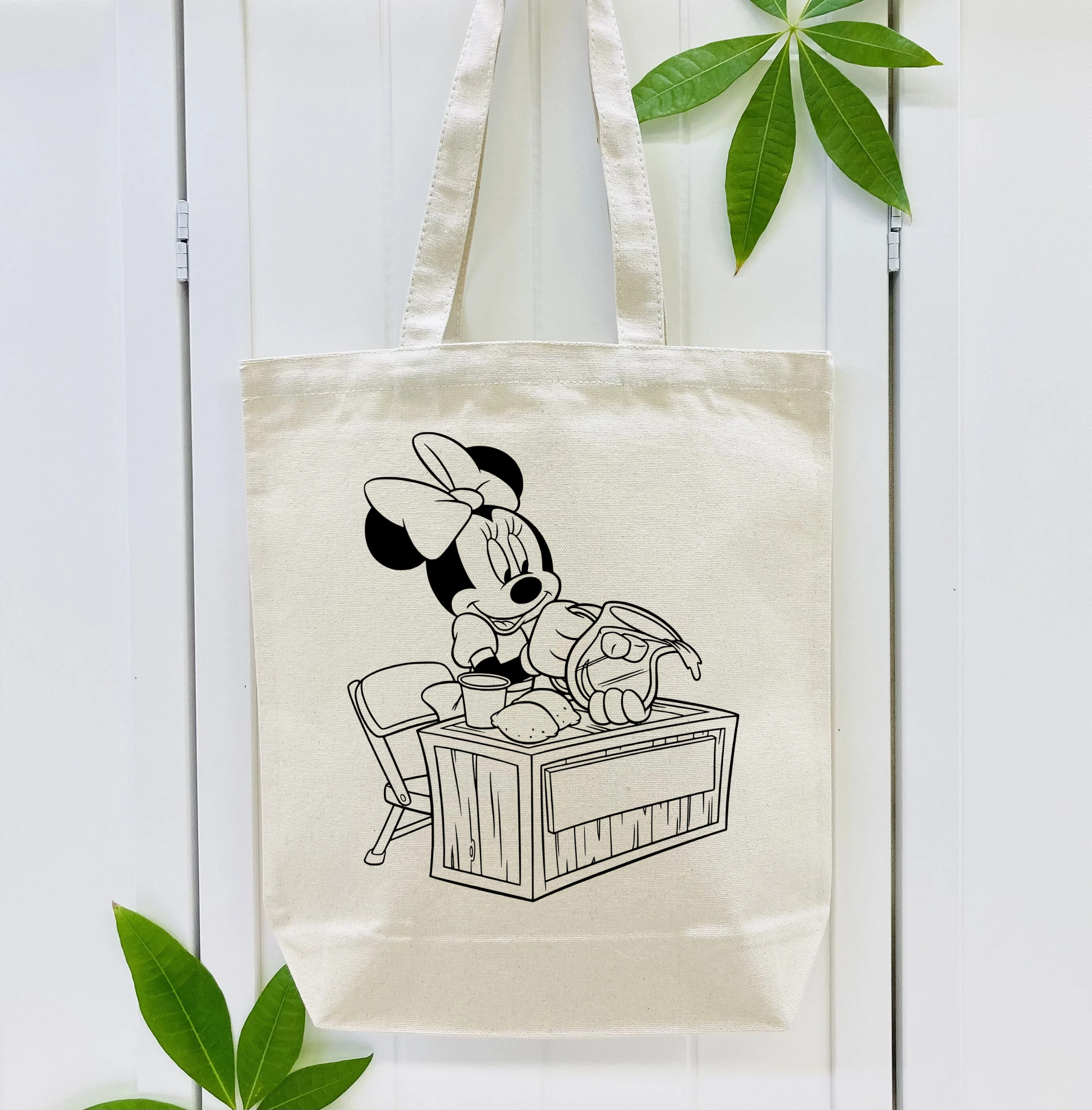 ミッキーマウス Mickey Mouse 縦型キャンバス生地手提げバッグ　トートバッグ
