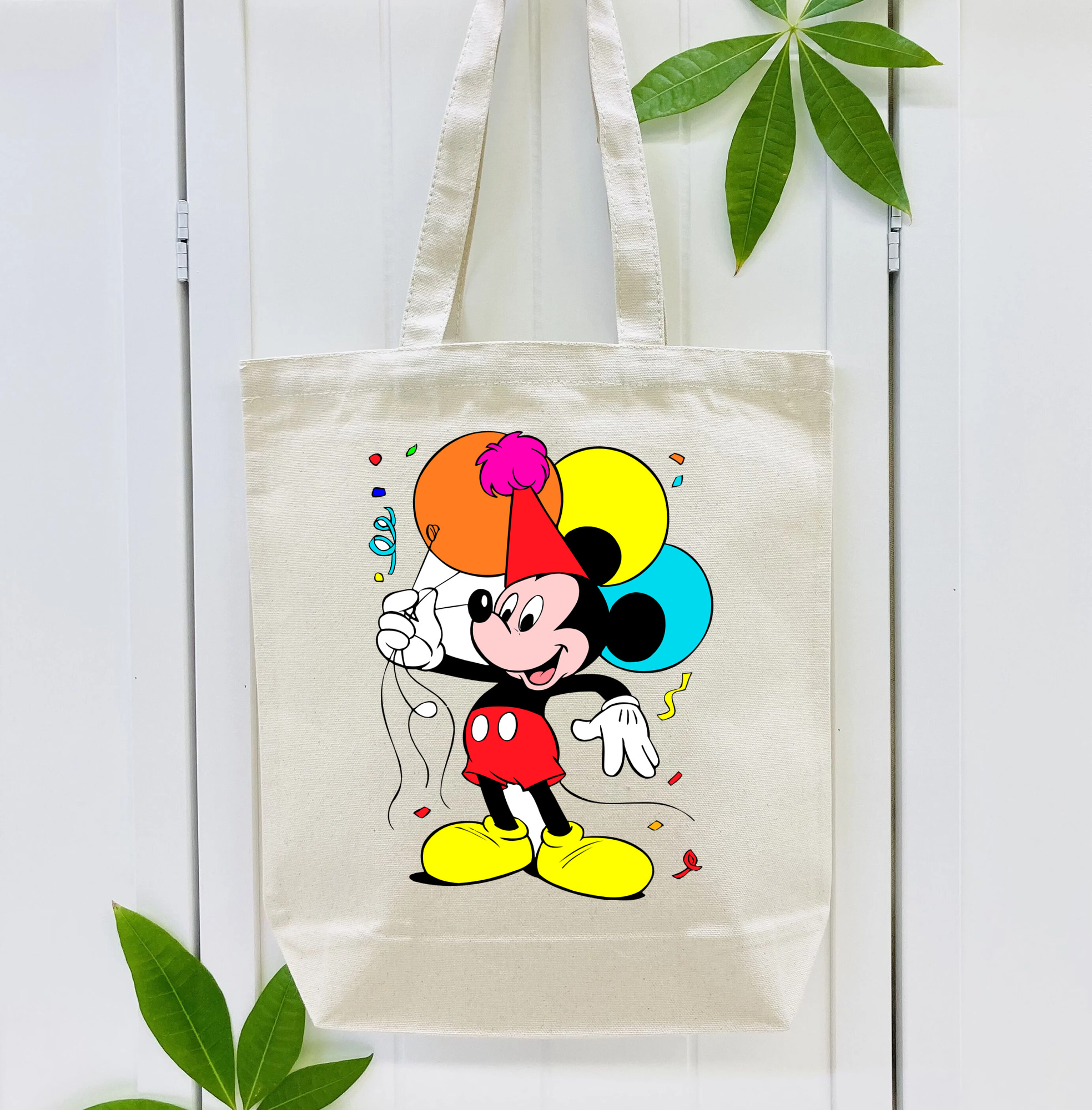 ミッキーマウス Mickey Mouse 縦型キャンバス生地手提げバッグ　トートバッグ