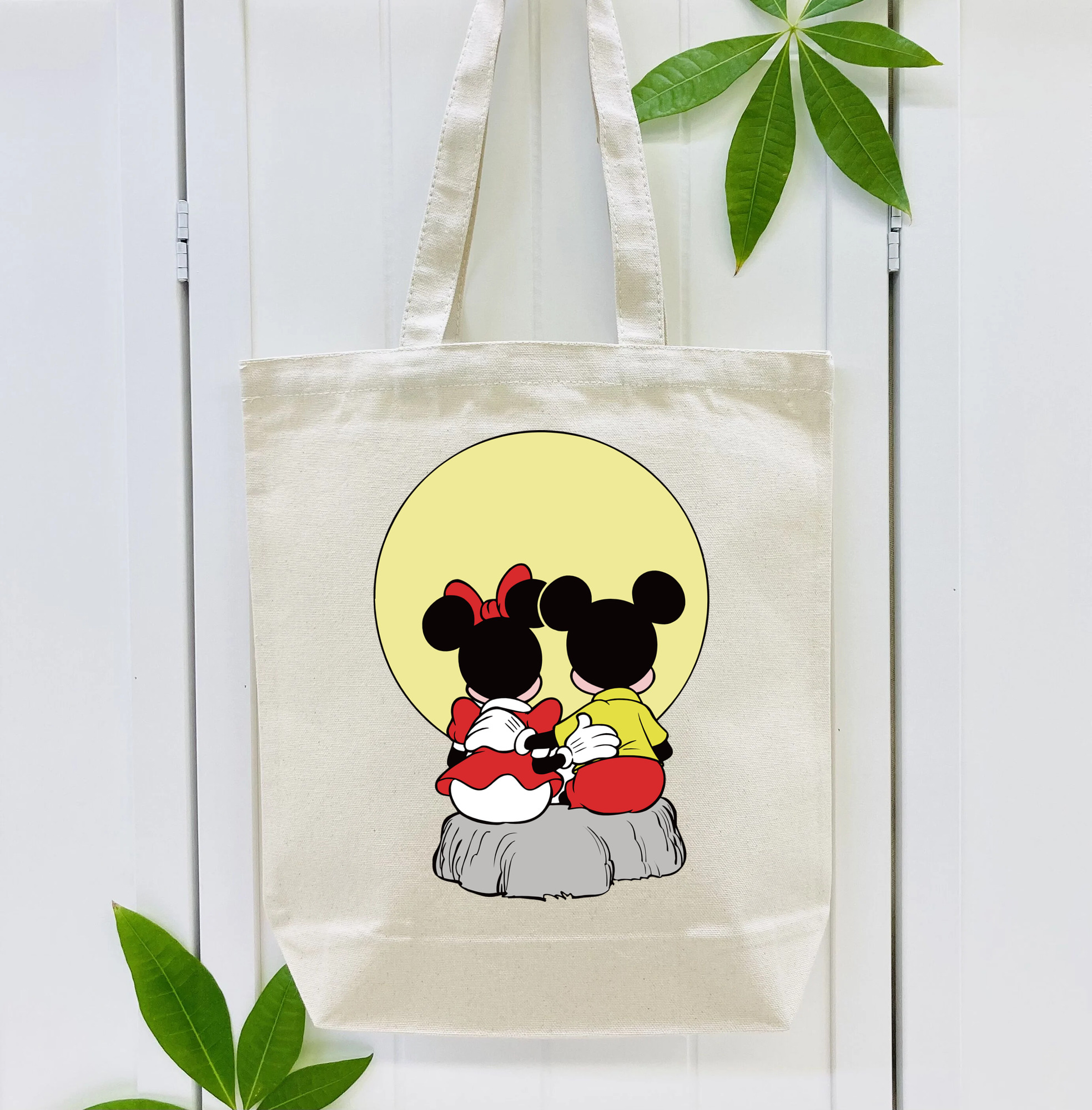 ミッキーマウス Mickey Mouse 縦型キャンバス生地手提げバッグ　トートバッグ