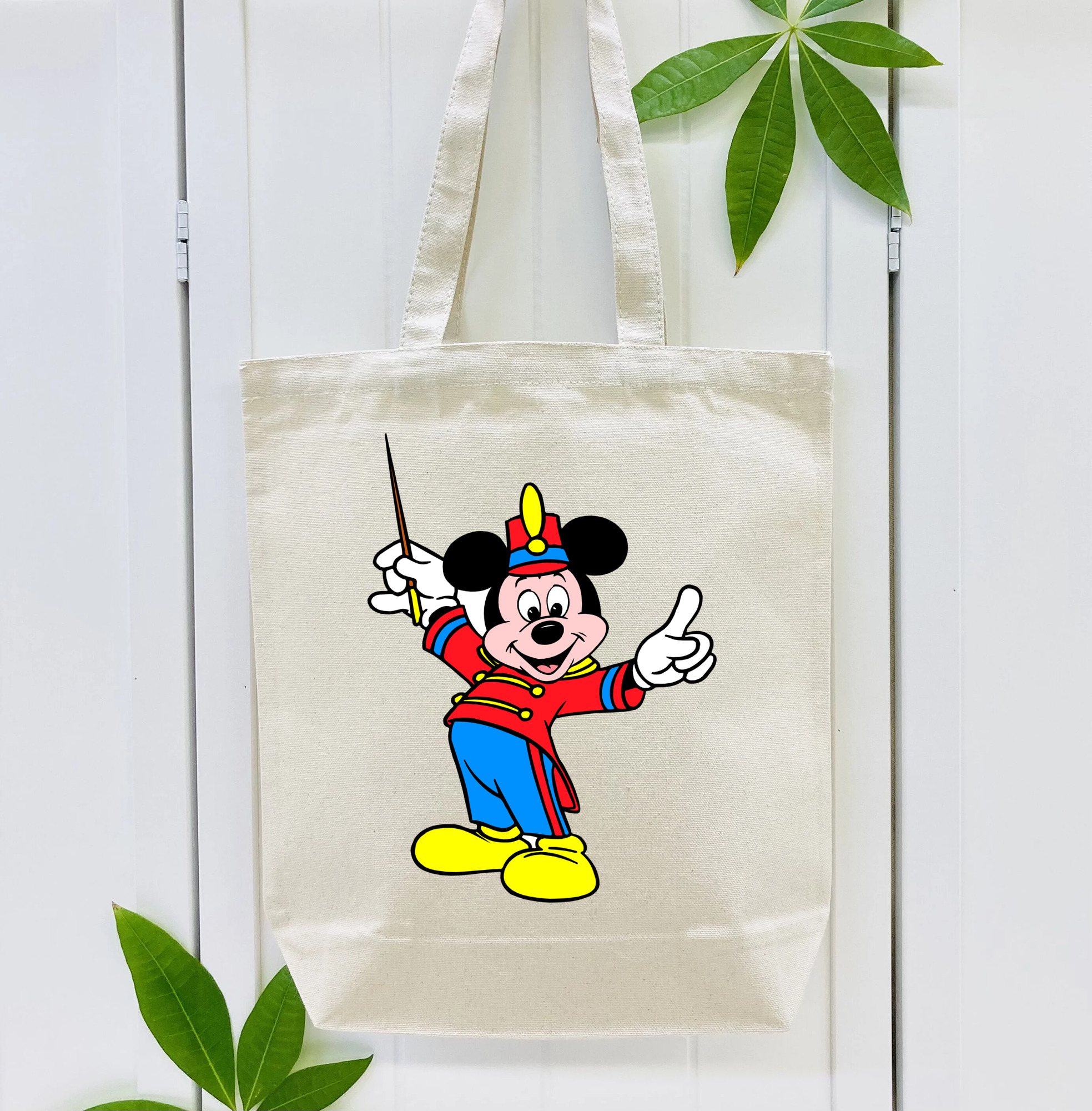 ミッキーマウス Mickey Mouse 縦型キャンバス生地手提げバッグ　トートバッグ