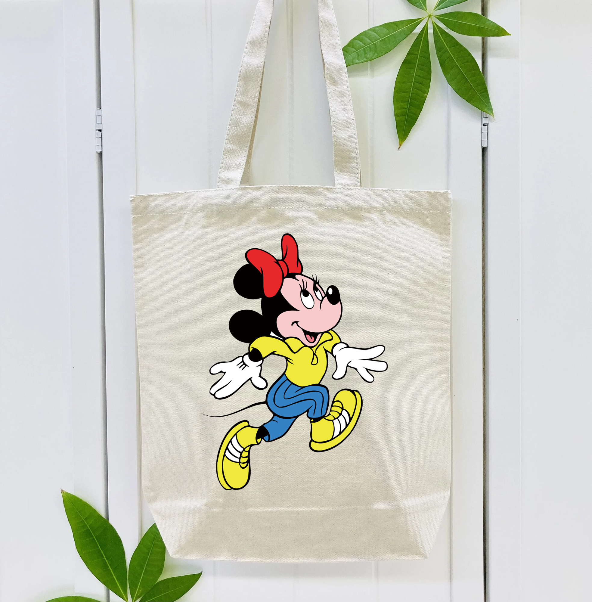 ミッキーマウス Mickey Mouse 縦型キャンバス生地手提げバッグ　トートバッグ