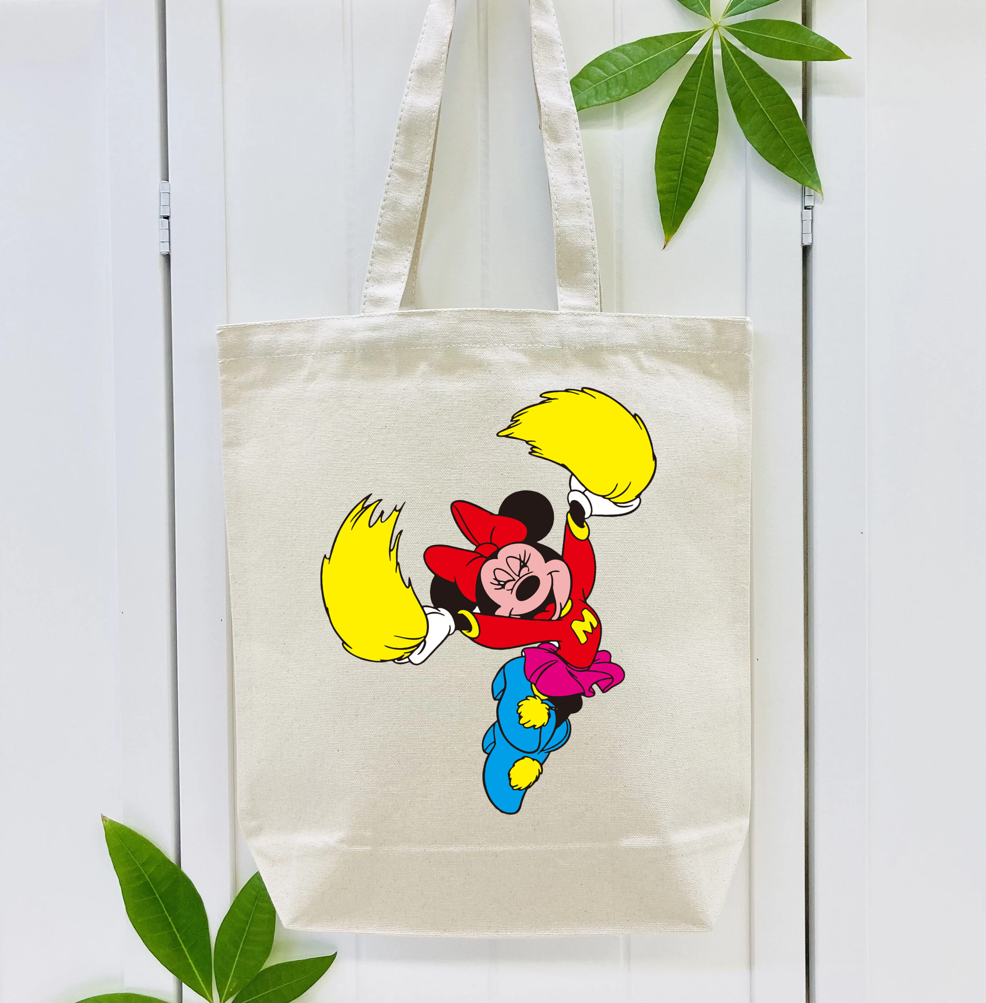 ミッキーマウス Mickey Mouse 縦型キャンバス生地手提げバッグ　トートバッグ