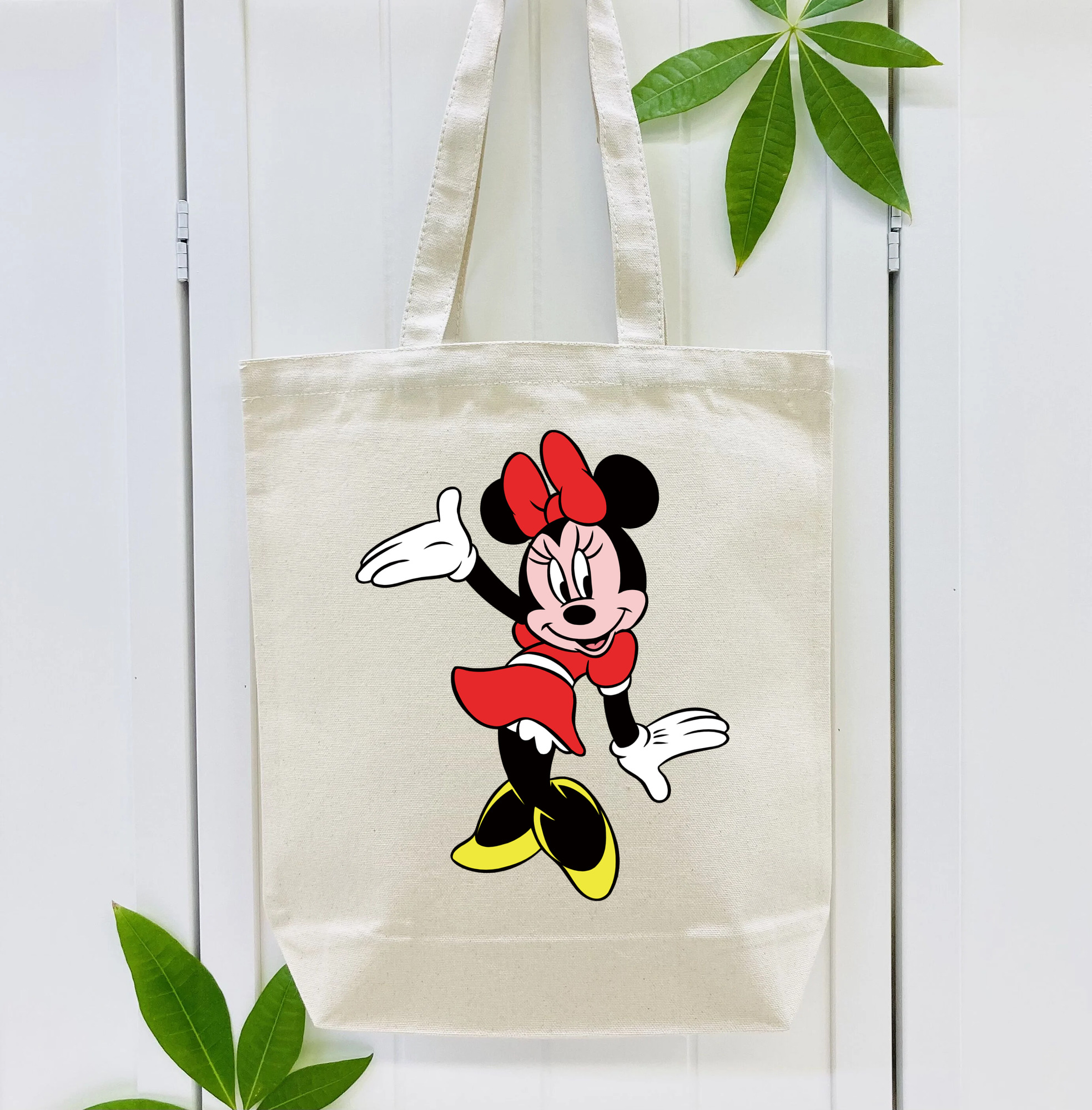 ミッキーマウス Mickey Mouse 縦型キャンバス生地手提げバッグ　トートバッグ