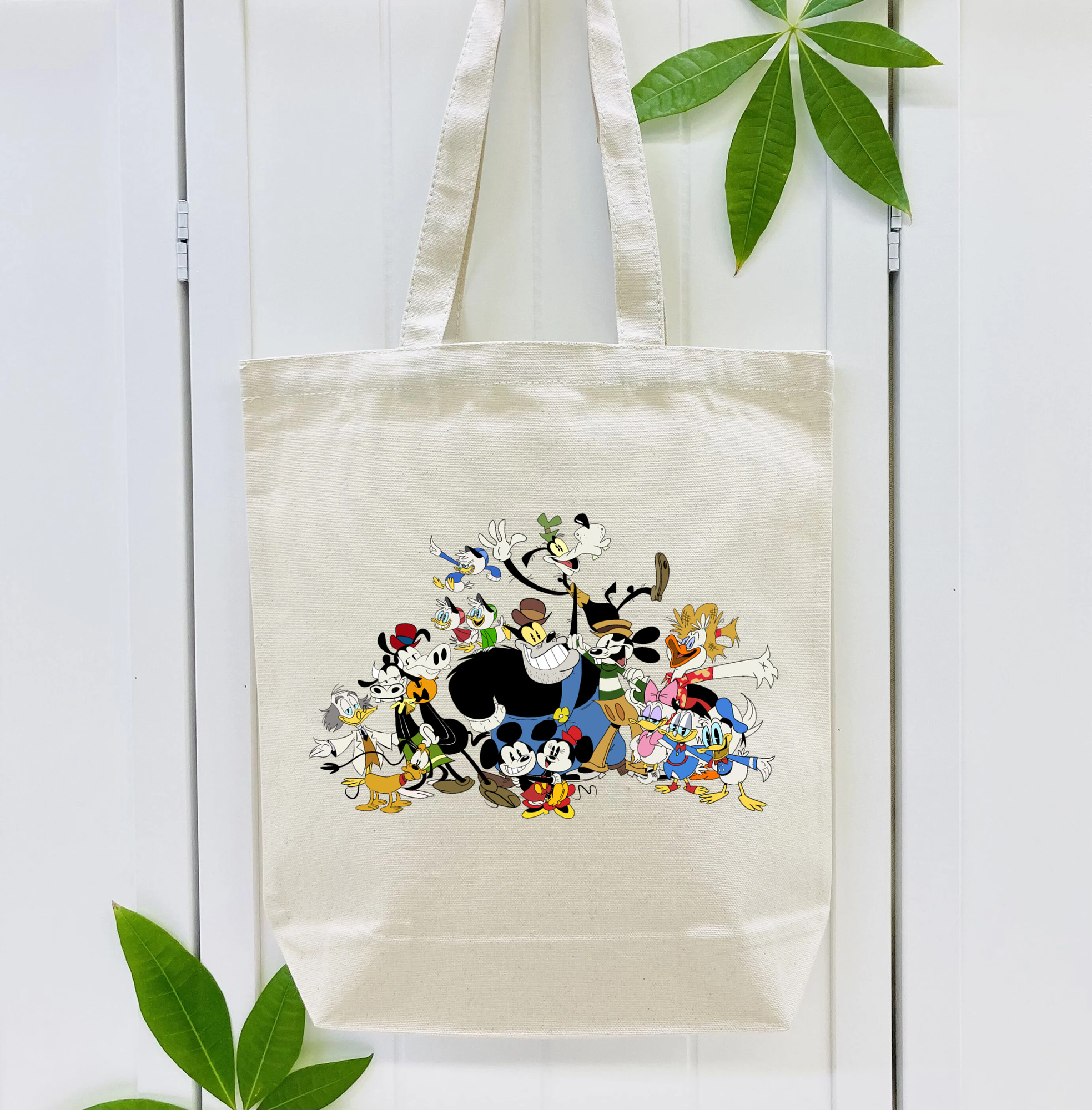 ミッキーマウス Mickey Mouse 縦型キャンバス生地手提げバッグ　トートバッグ