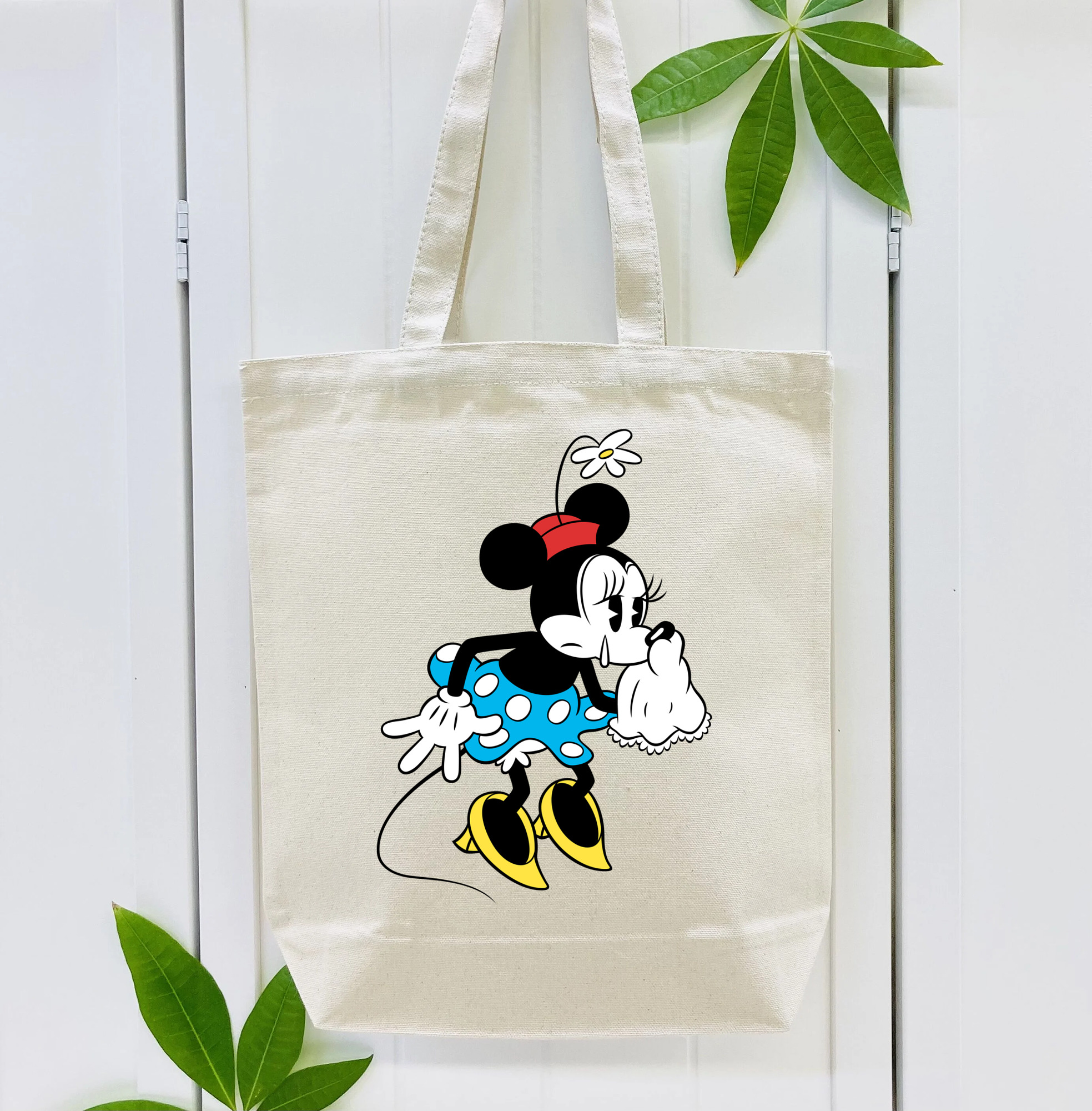 ミッキーマウス Mickey Mouse 縦型キャンバス生地手提げバッグ　トートバッグ