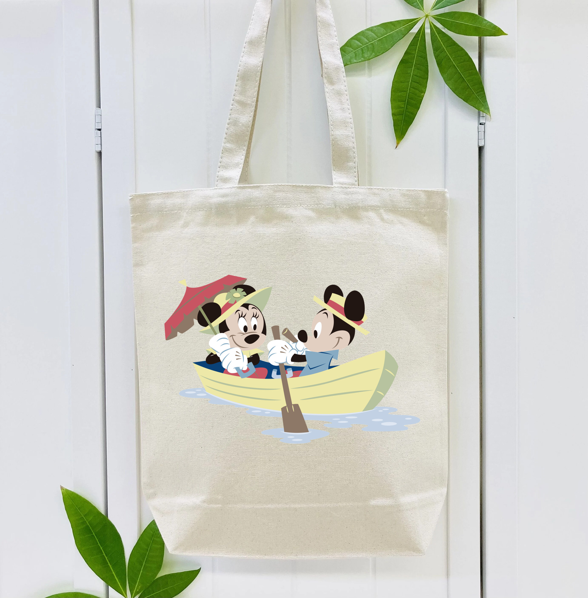 ミッキーマウス Mickey Mouse 縦型キャンバス生地手提げバッグ　トートバッグ
