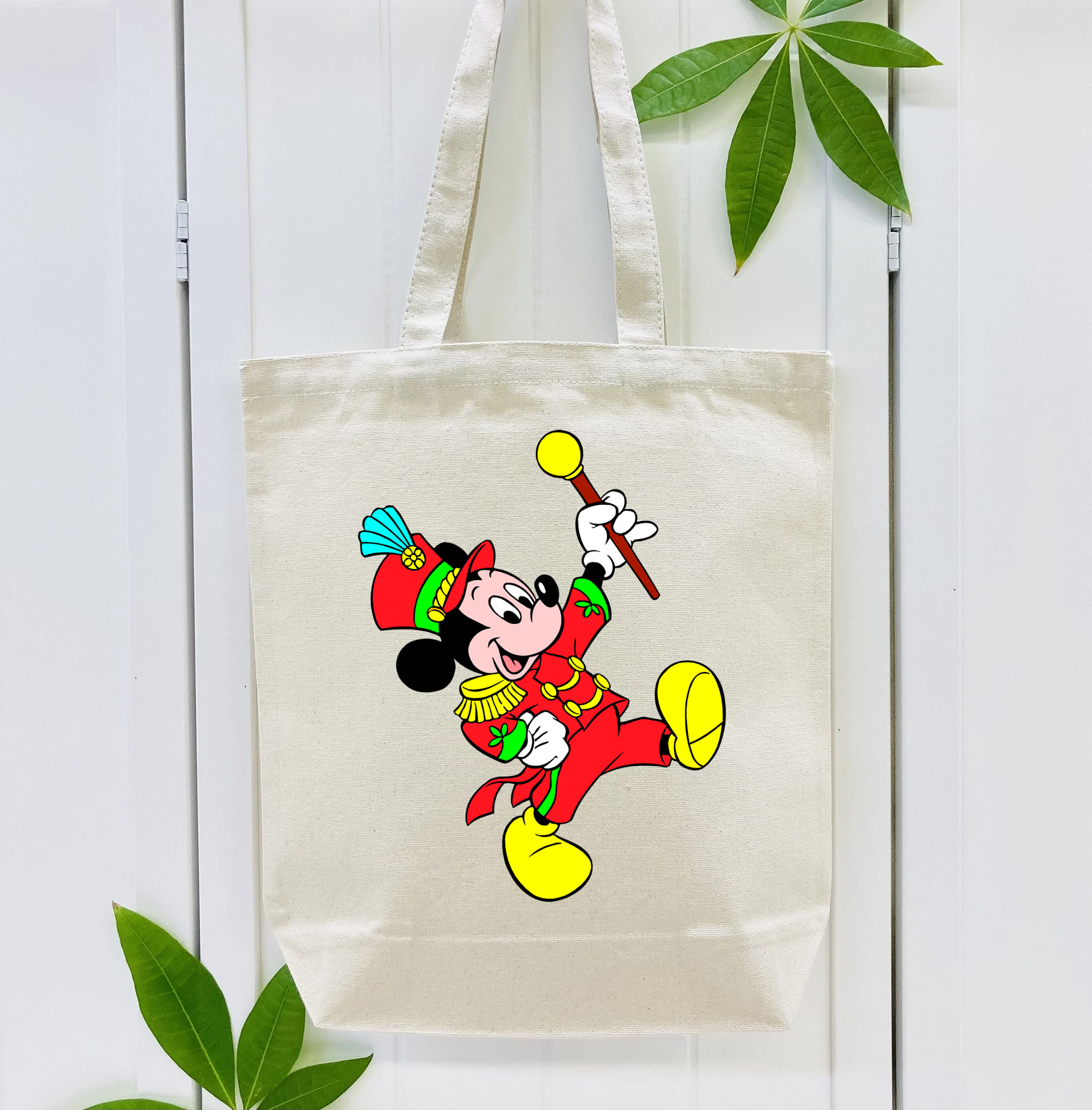 ミッキーマウス Mickey Mouse 縦型キャンバス生地手提げバッグ　トートバッグ