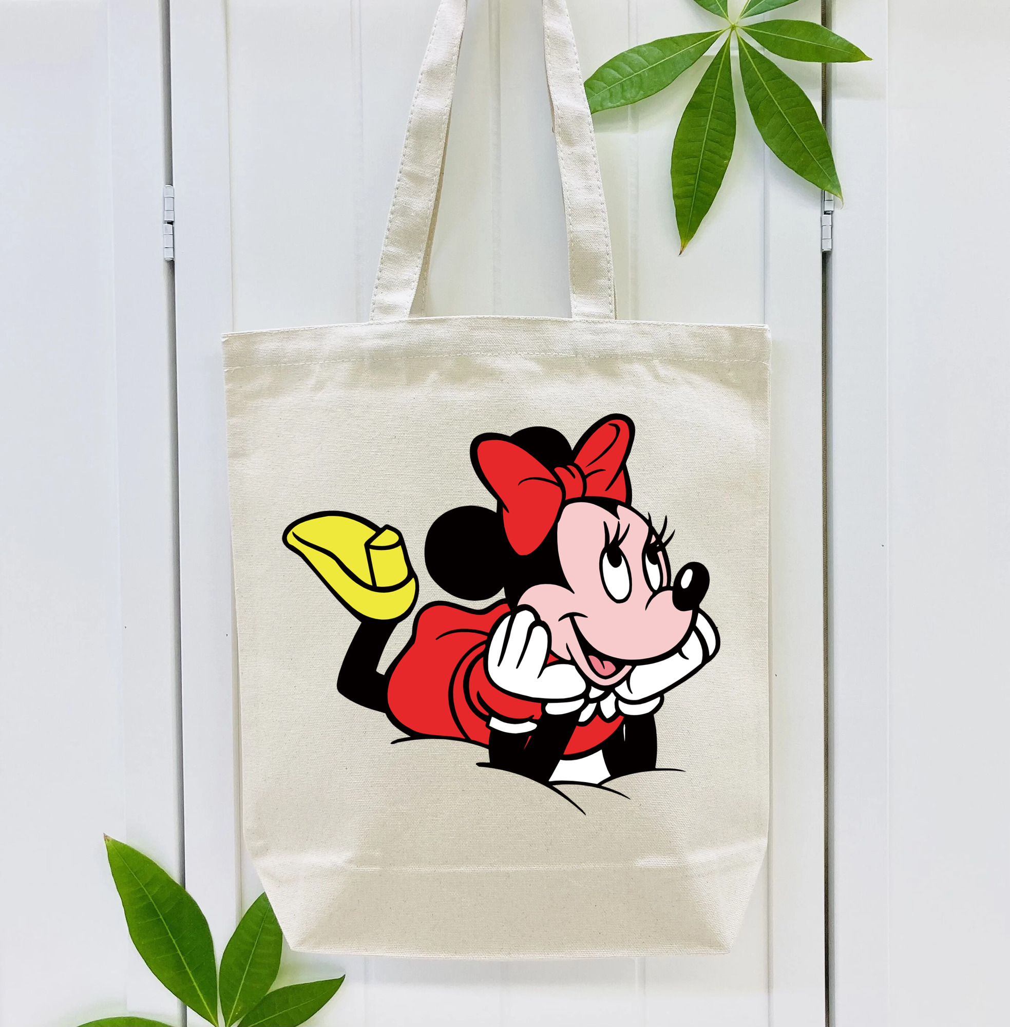 ミッキーマウス Mickey Mouse 縦型キャンバス生地手提げバッグ　トートバッグ