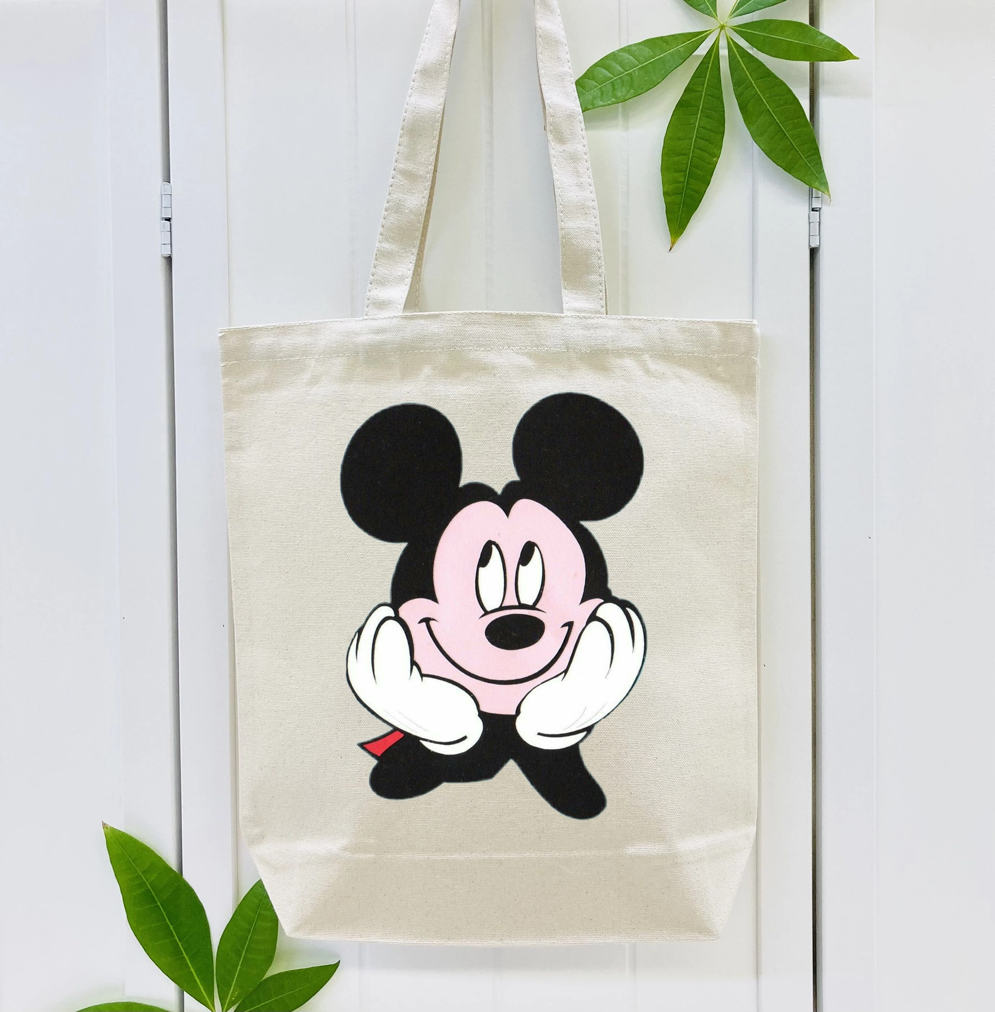 ミッキーマウス Mickey Mouse 縦型キャンバス生地手提げバッグ　トートバッグ